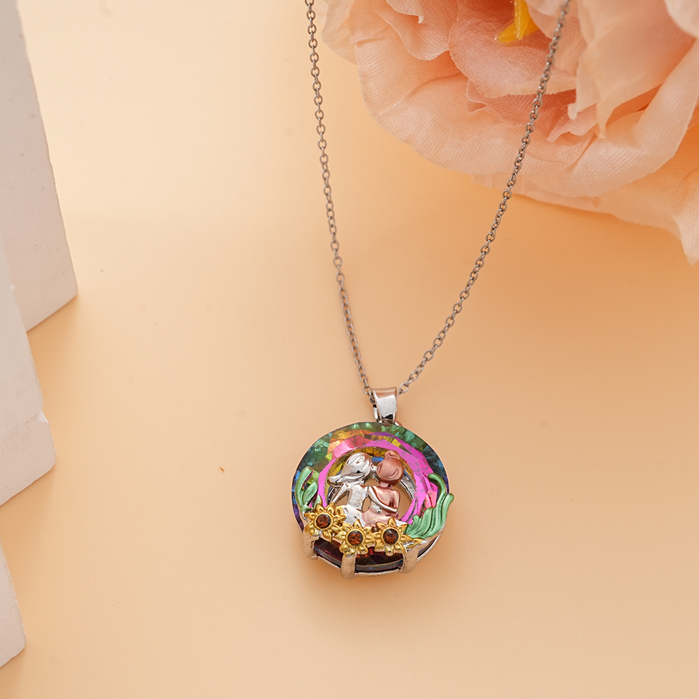 Hainon Imitation Jewellery Rainbow Stone Necklace Sister Gifts