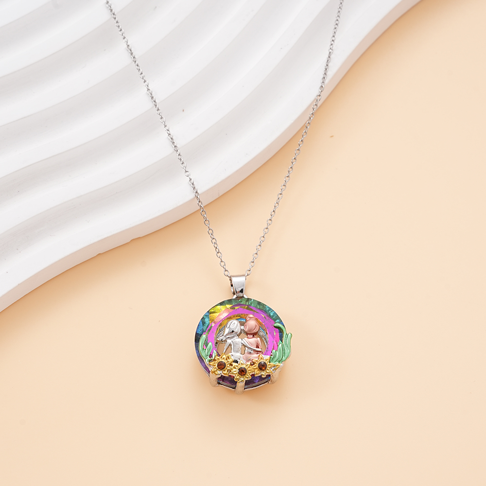 Hainon Imitation Jewellery Rainbow Stone Necklace Sister Gifts