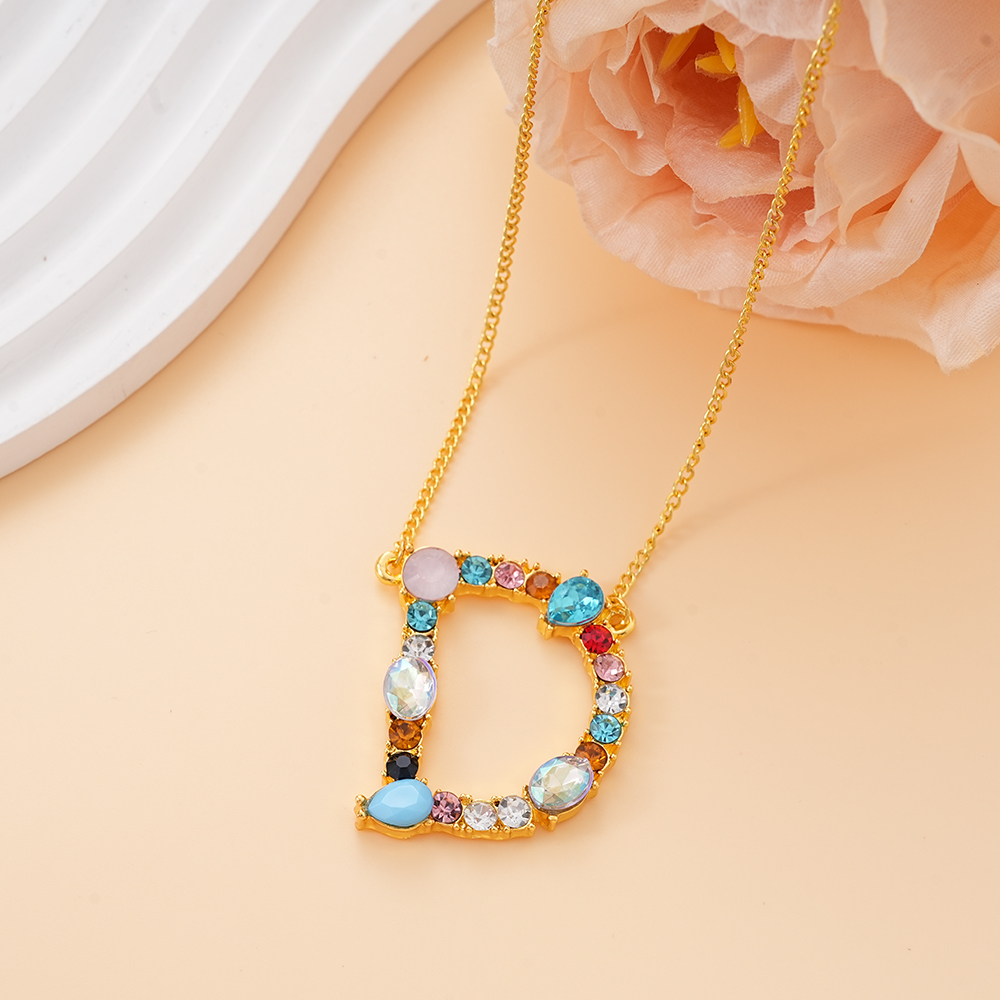 Hainon Imitation Jewellery Rainbow Stone Necklace Sister Gifts