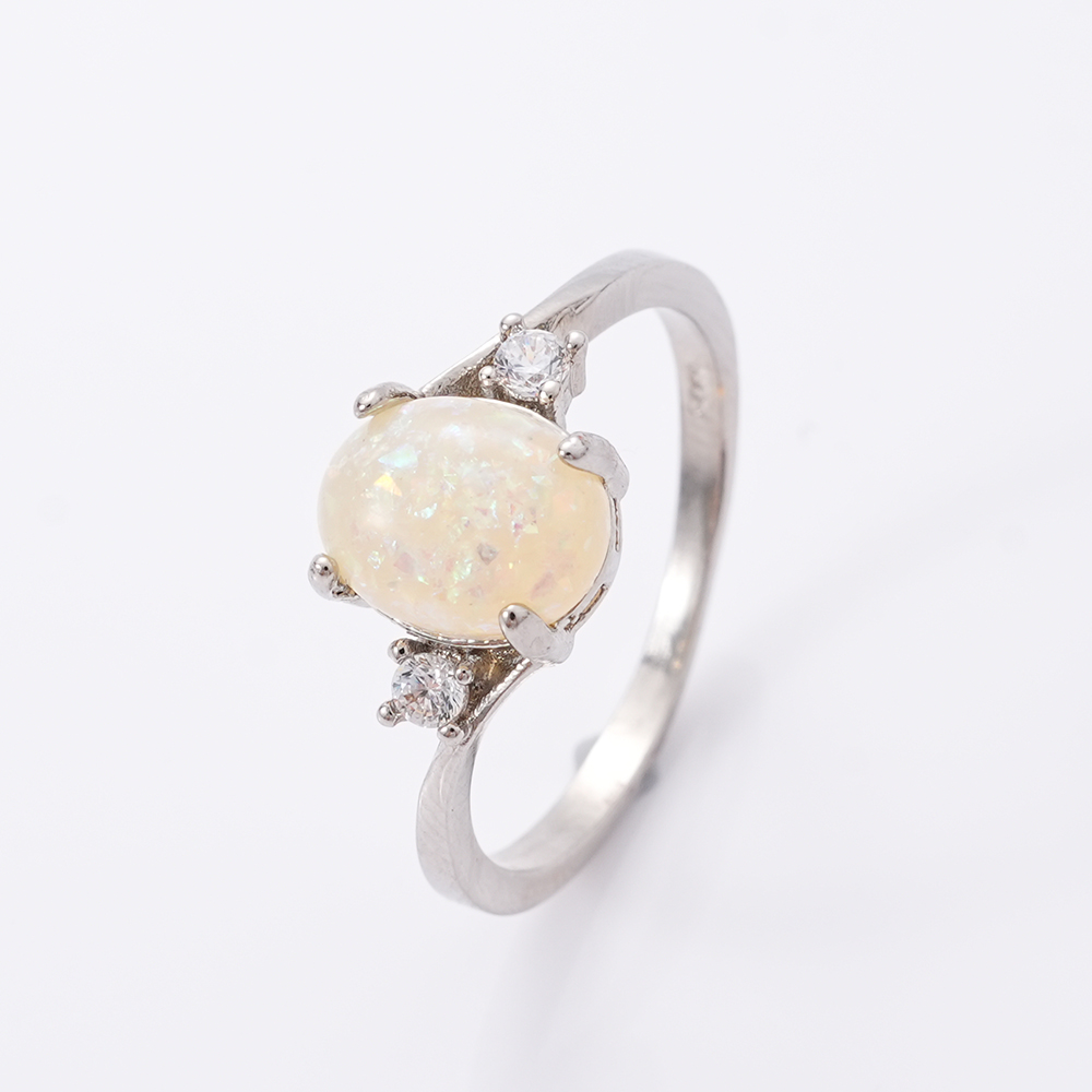 Hainon Imitation Jewellery With White Opal - Wedding Rings