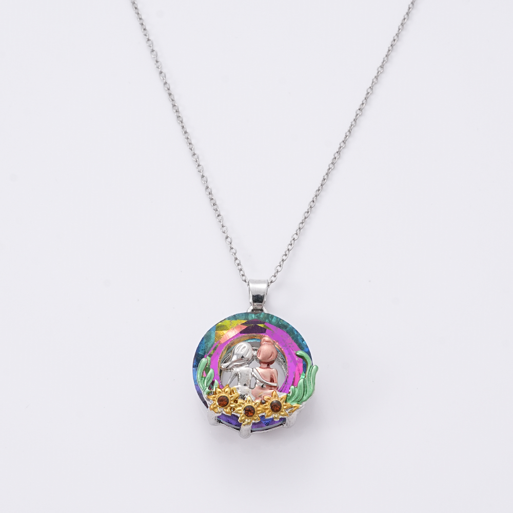 Hainon Imitation Jewellery Rainbow Stone Necklace Sister Gifts