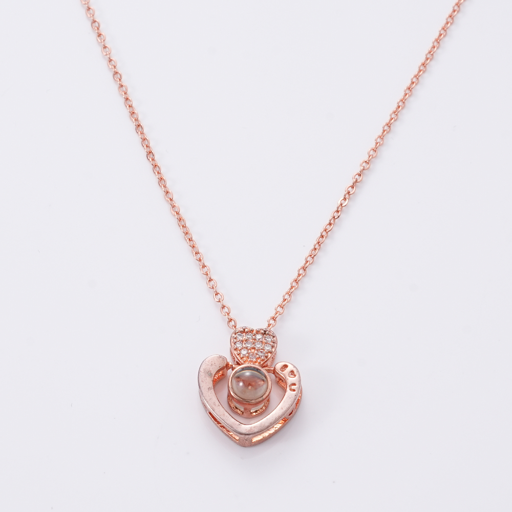 Hainon Heart Rose Gold Pendant for Ladys