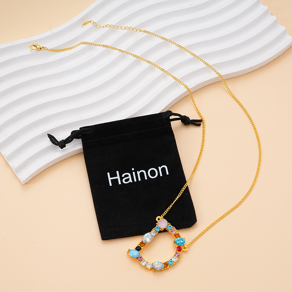 Hainon Imitation Jewellery Rainbow Stone Necklace Sister Gifts
