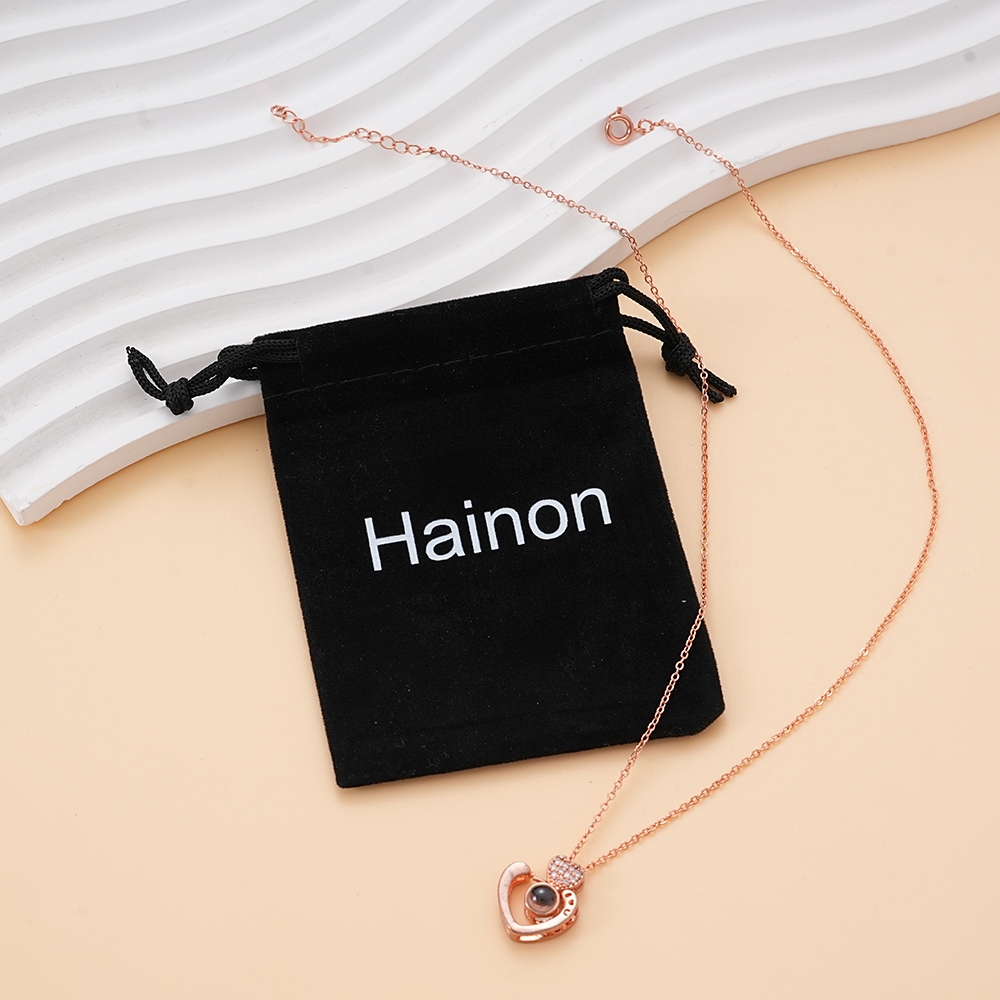 Hainon Heart Rose Gold Pendant for Ladys