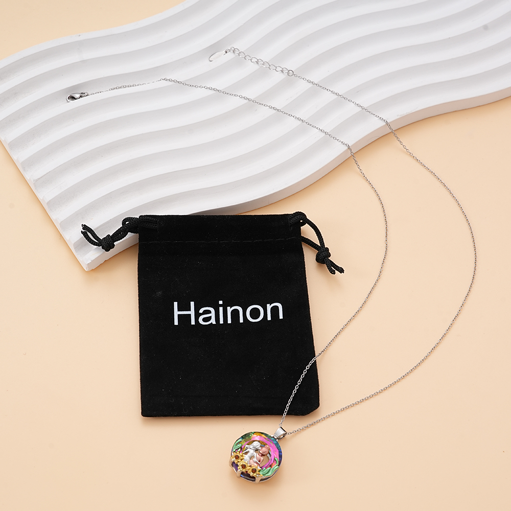 Hainon Imitation Jewellery Rainbow Stone Necklace Sister Gifts