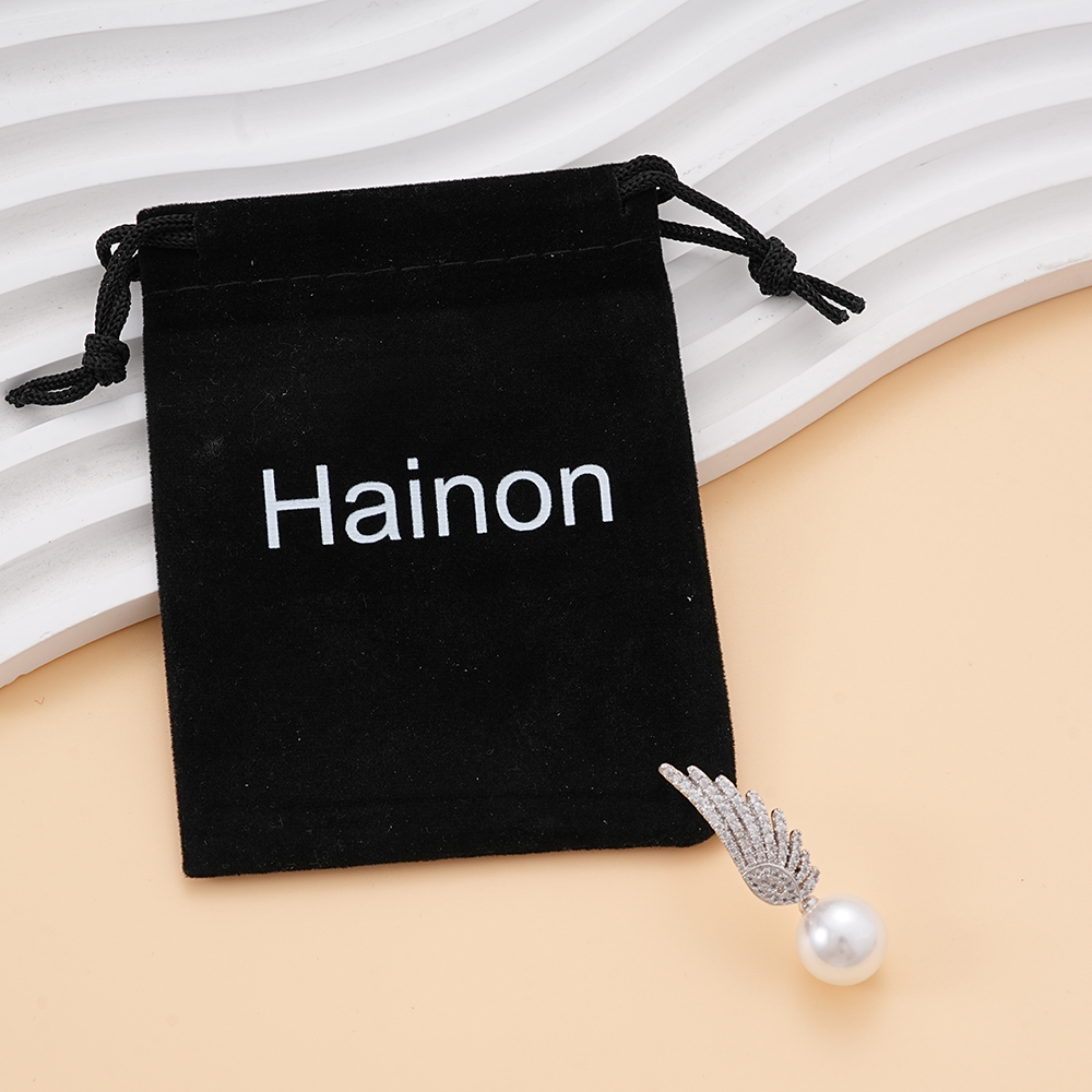 Hainon Broaches being Jewelry for Women, White Pearl and Angle Design Broaches