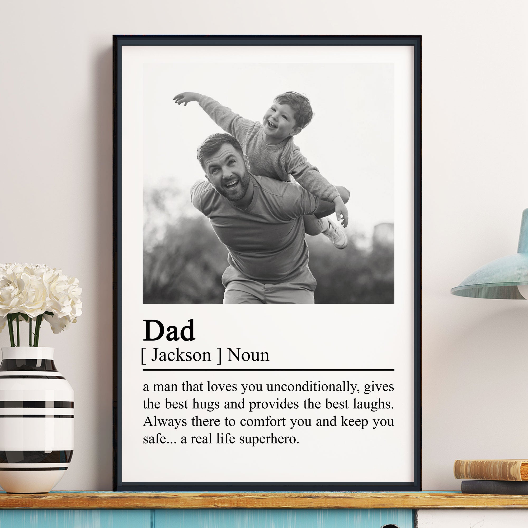Dad Definition - Father's Day Gifts For Husband, Daddy - Personalized Photo Poster