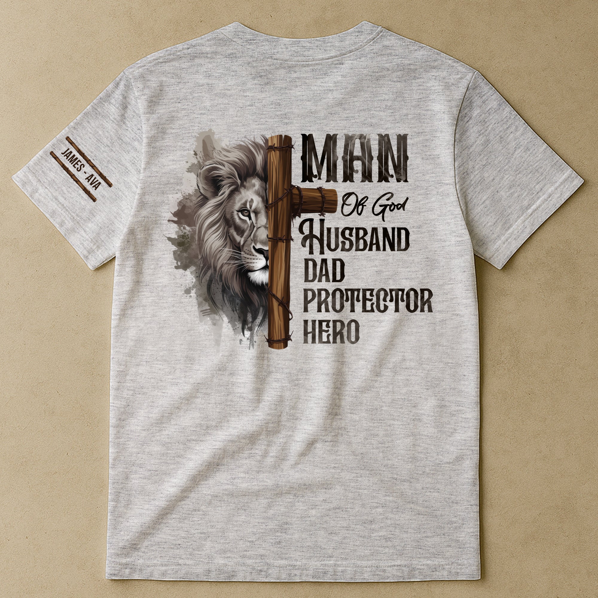 Dad Man Of God - Personalized Back Printed Shirt
