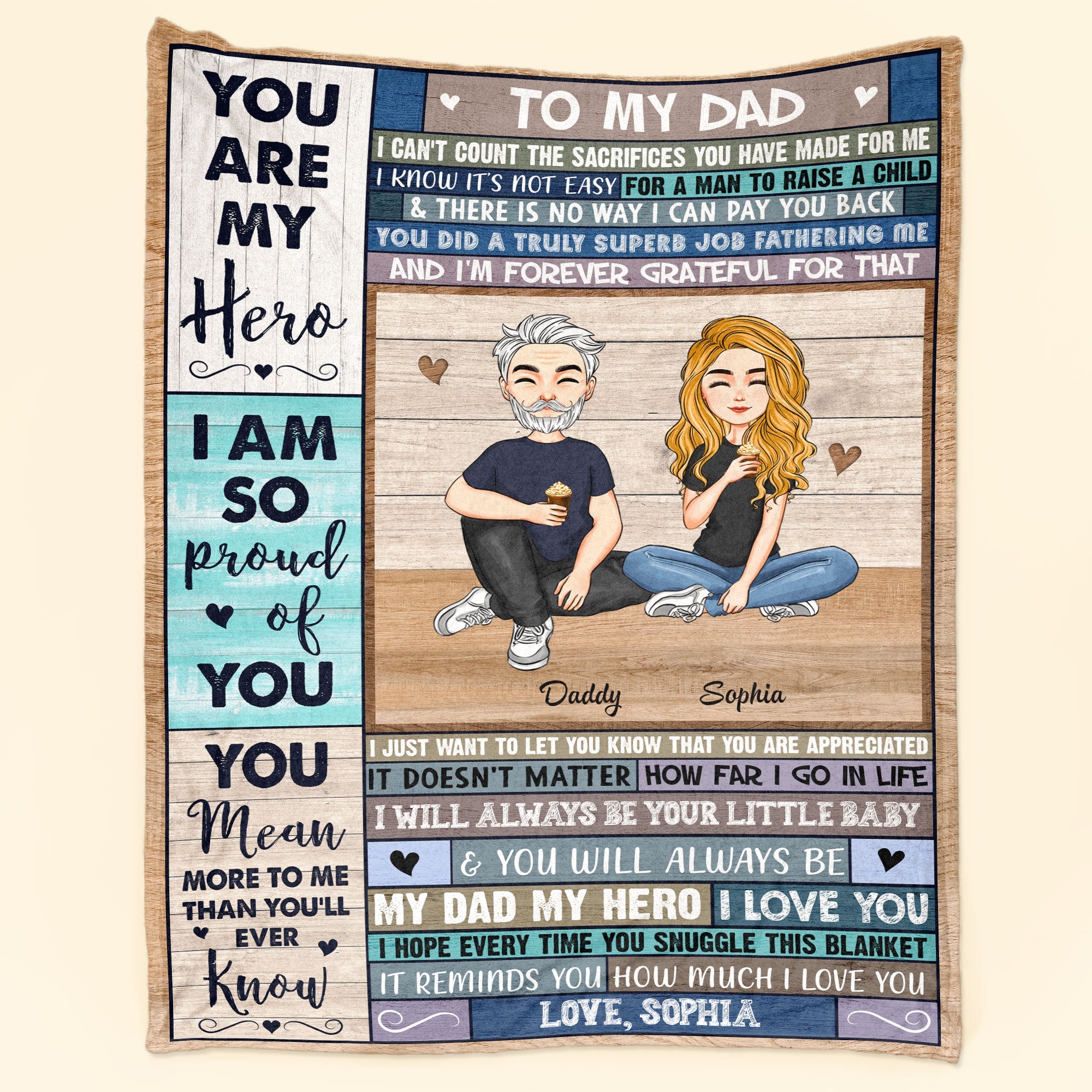Dad, You Mean More To Me Than You'll Ever Know - Personalized Blanket