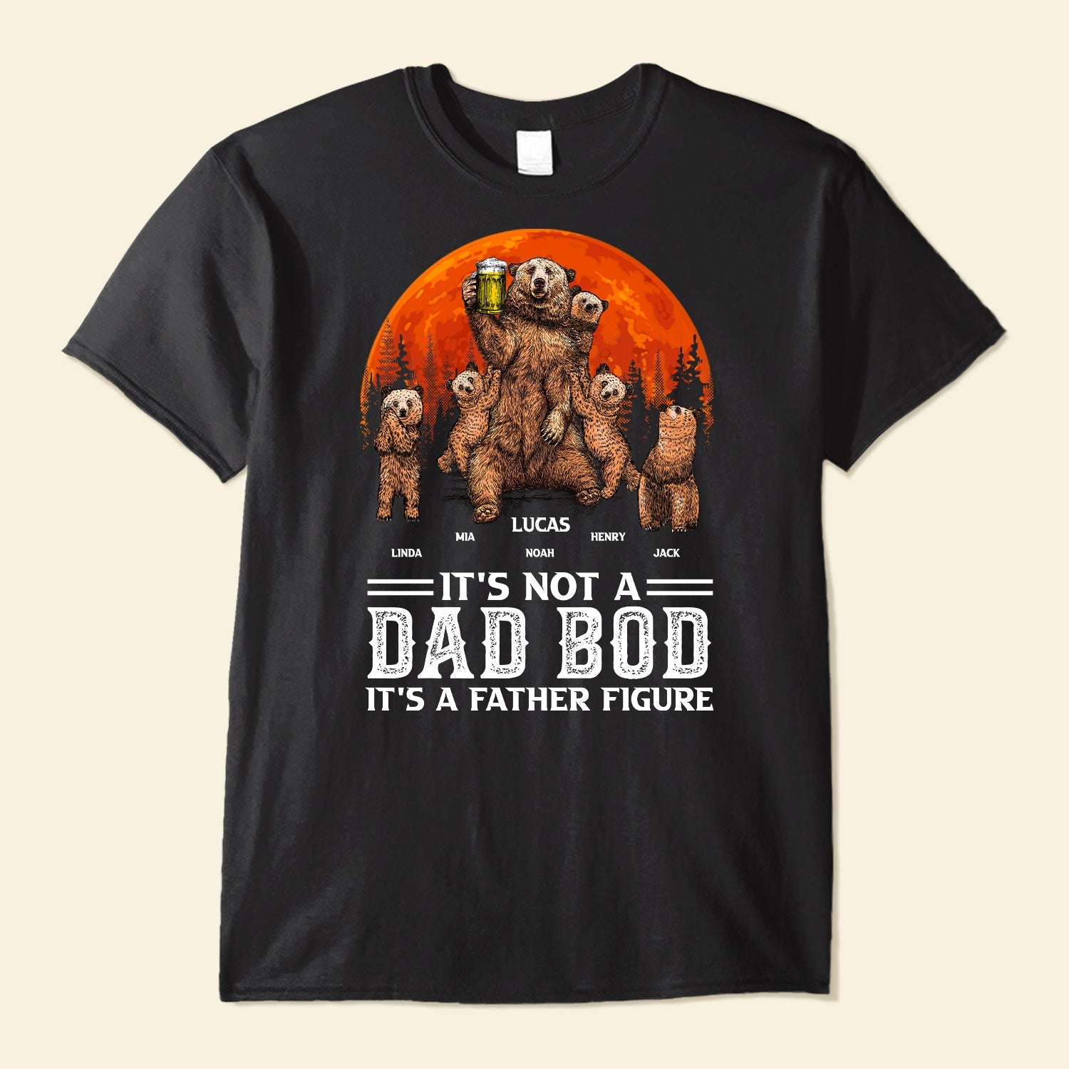 Daddy Bear It's Not A Dad Bod Red Moon Vintage - Personalized Shirt