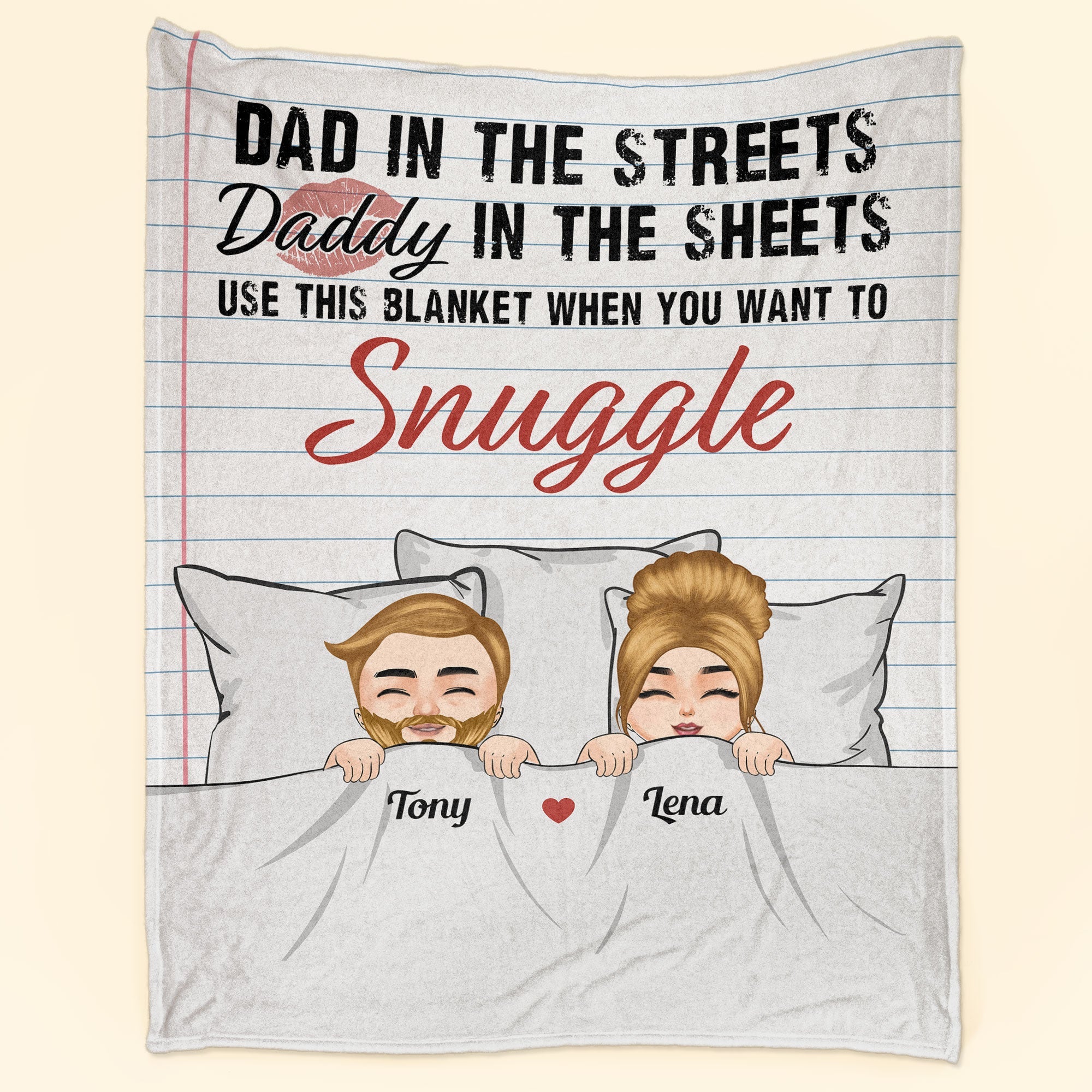 Daddy In The Sheets - Personalized Blanket