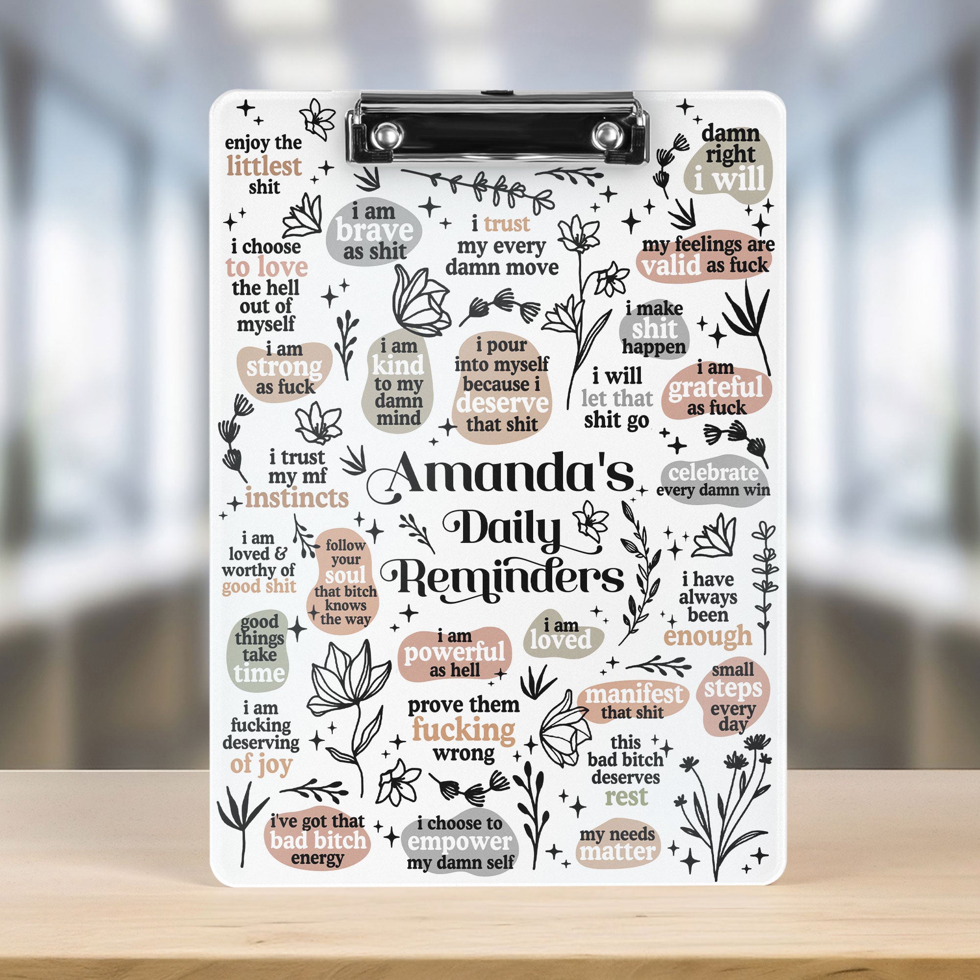Daily Reminders Office Funny Gift For Coworkers Boss - Personalized Acrylic Clipboard
