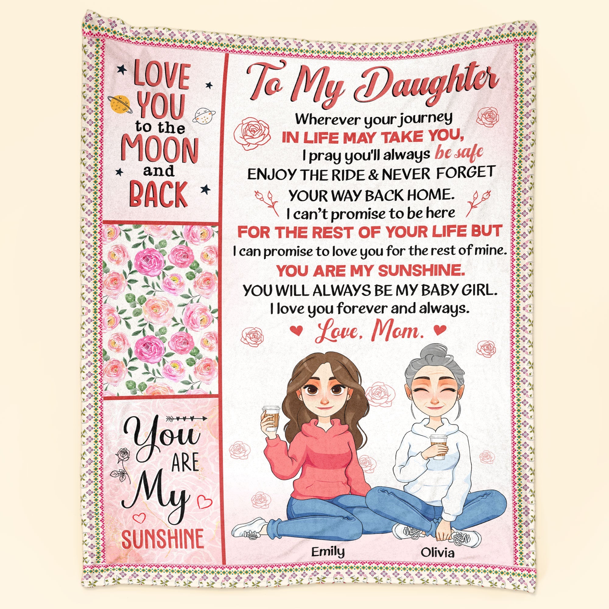 Daughter, Wherever Your Journey In Life May Take You, - Personalized Blanket