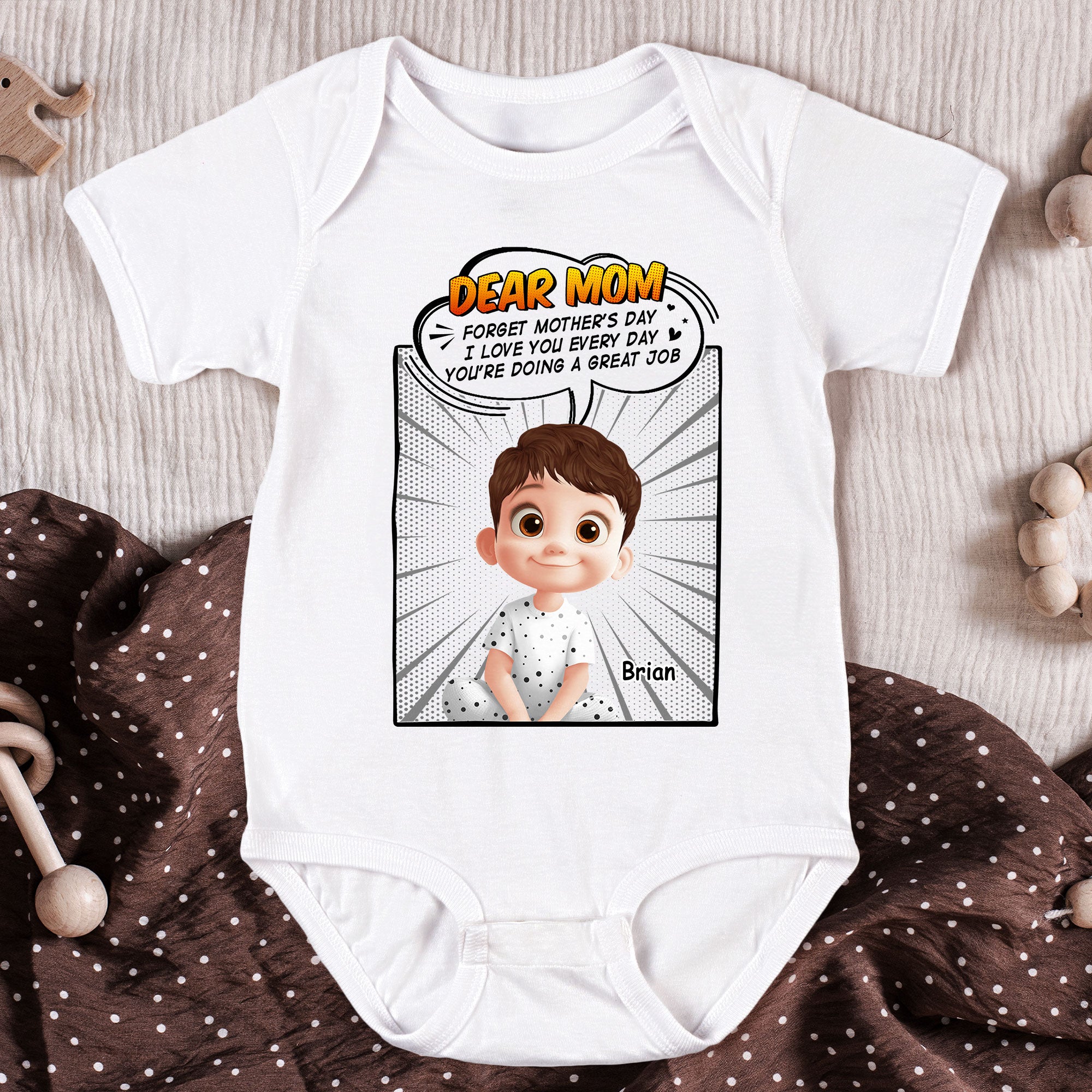 Dear Mom You're Doing A Great Job - Personalized Baby Bodysuit