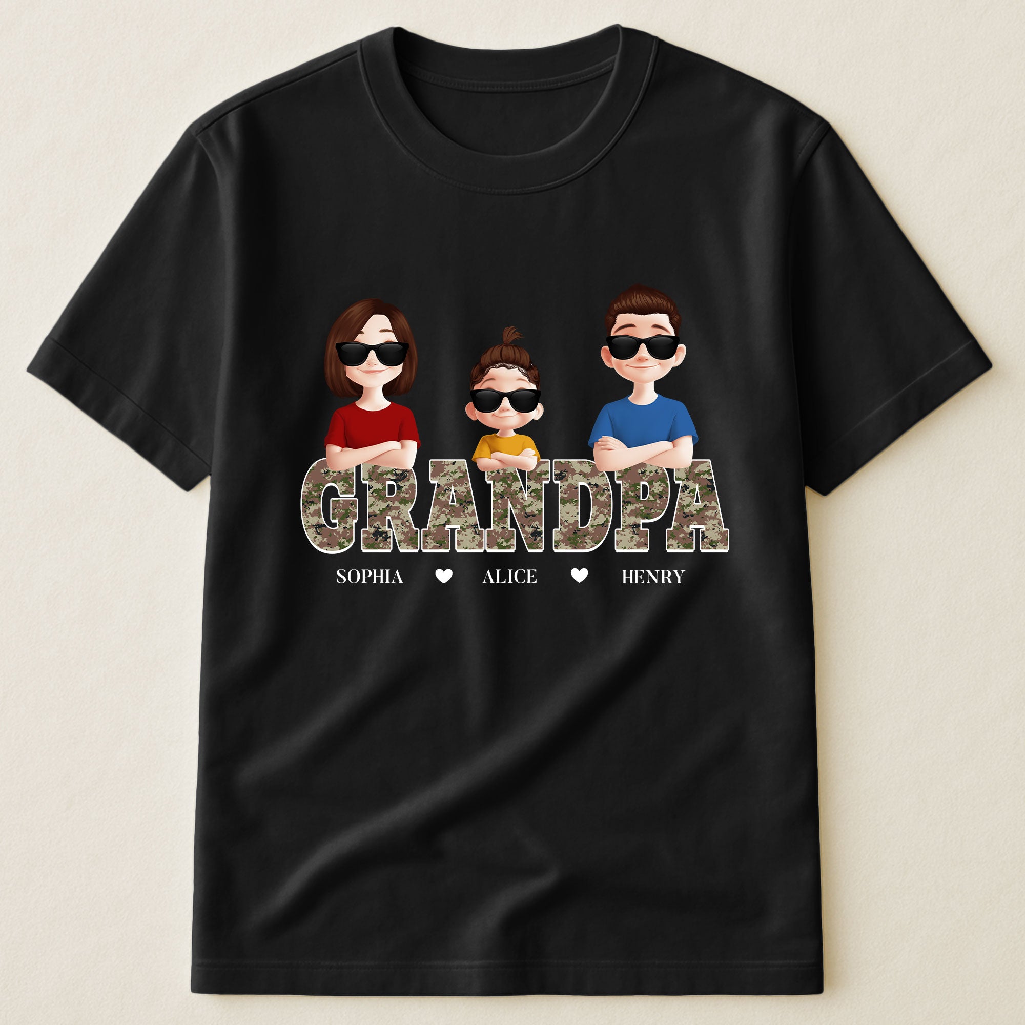 Digital Camouflage Pattern Grandpa - Personalized Shirt