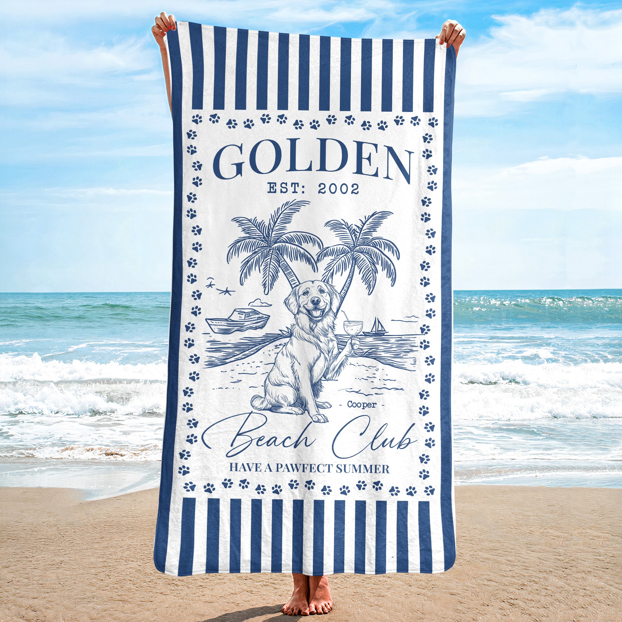 Dog Beach Club - Personalized Quick-Dry Beach Towel