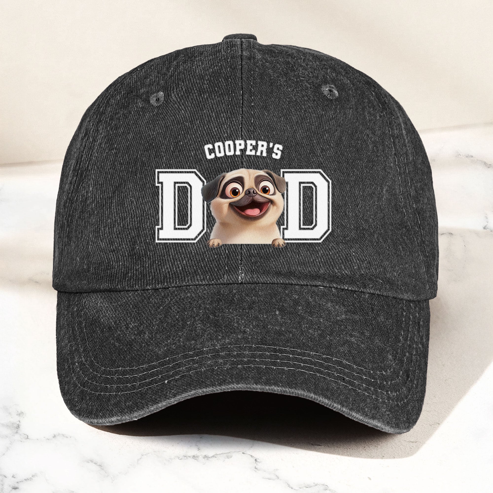Dog Dad Dog Mom - Personalized Distressed Denim Cap