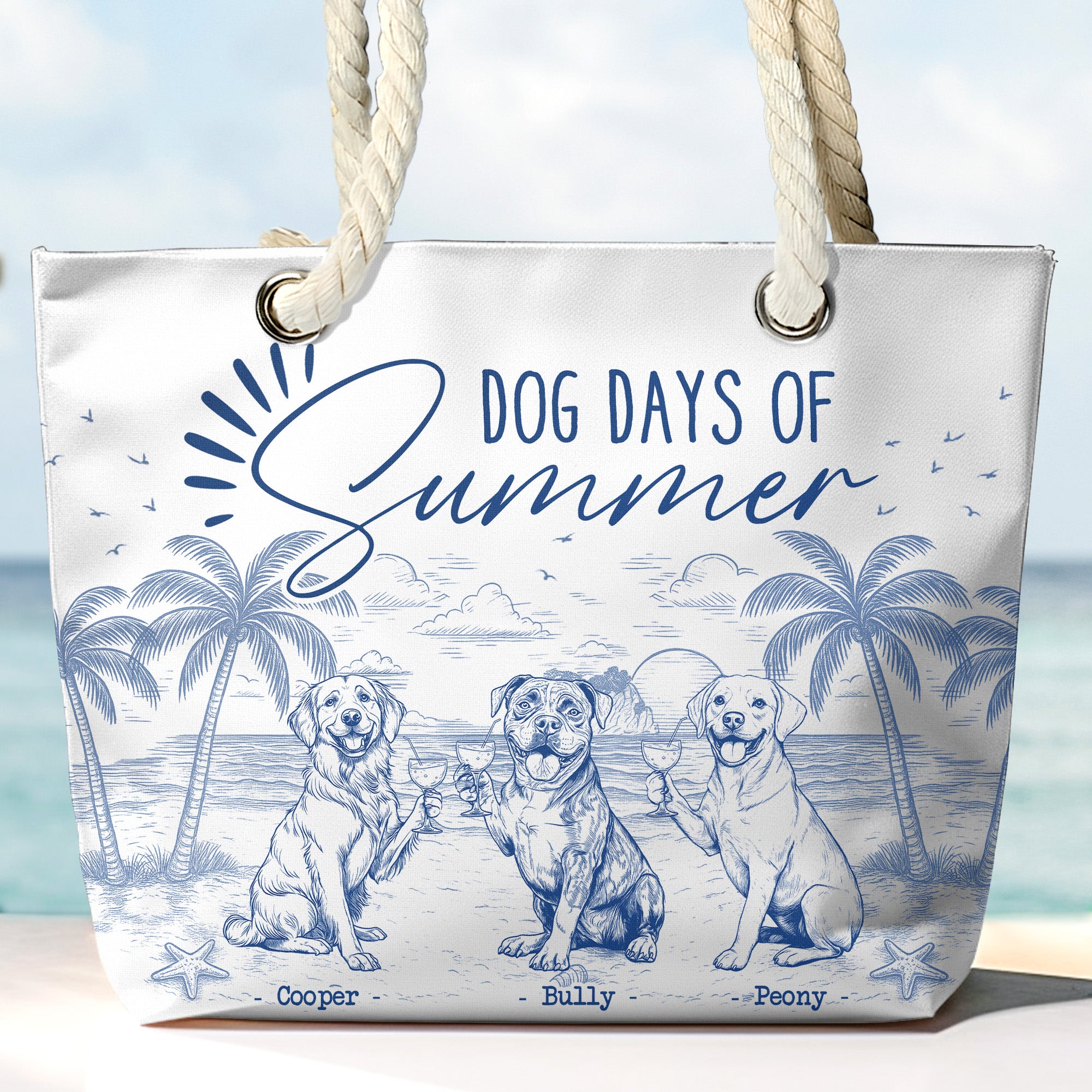 Dog Days Of Summer - Personalized Beach Bag