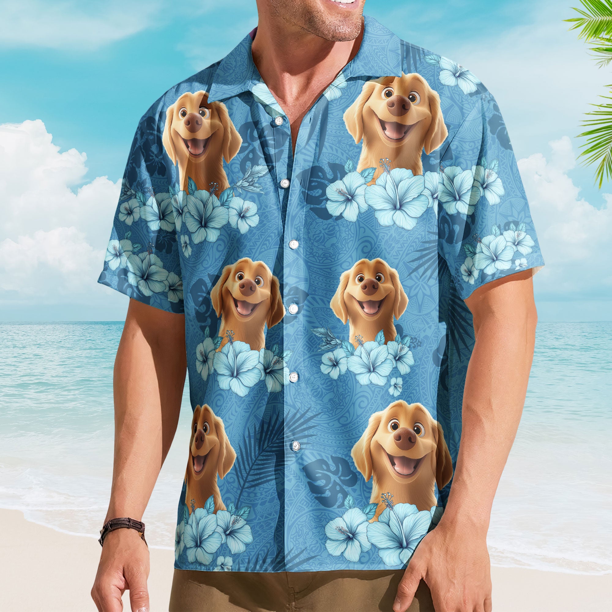 Dog Lovers Summer Tropical Vibe - Personalized Hawaiian Shirt