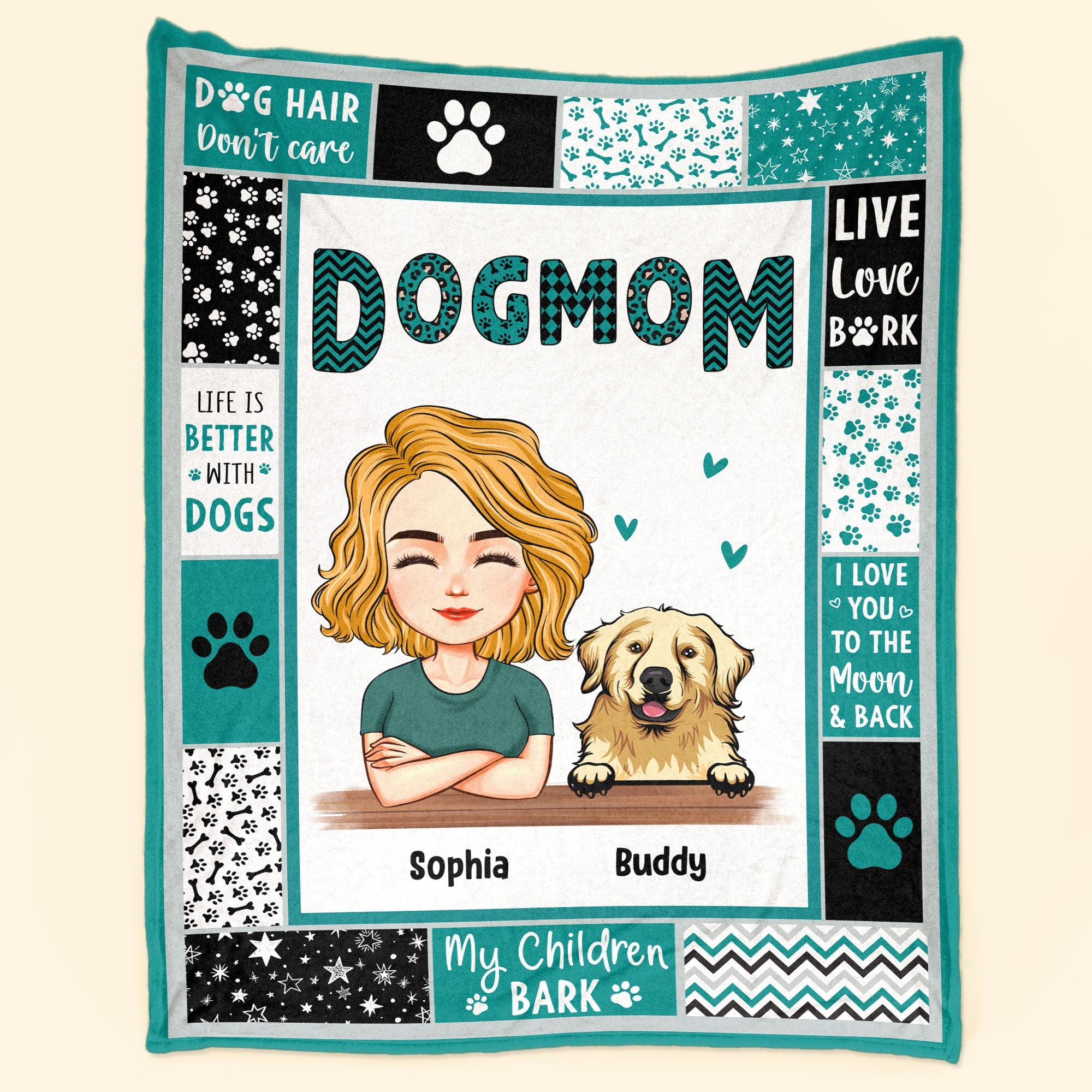 Dog Mom - Dog Dad - Personalized Dog Mom Blanket