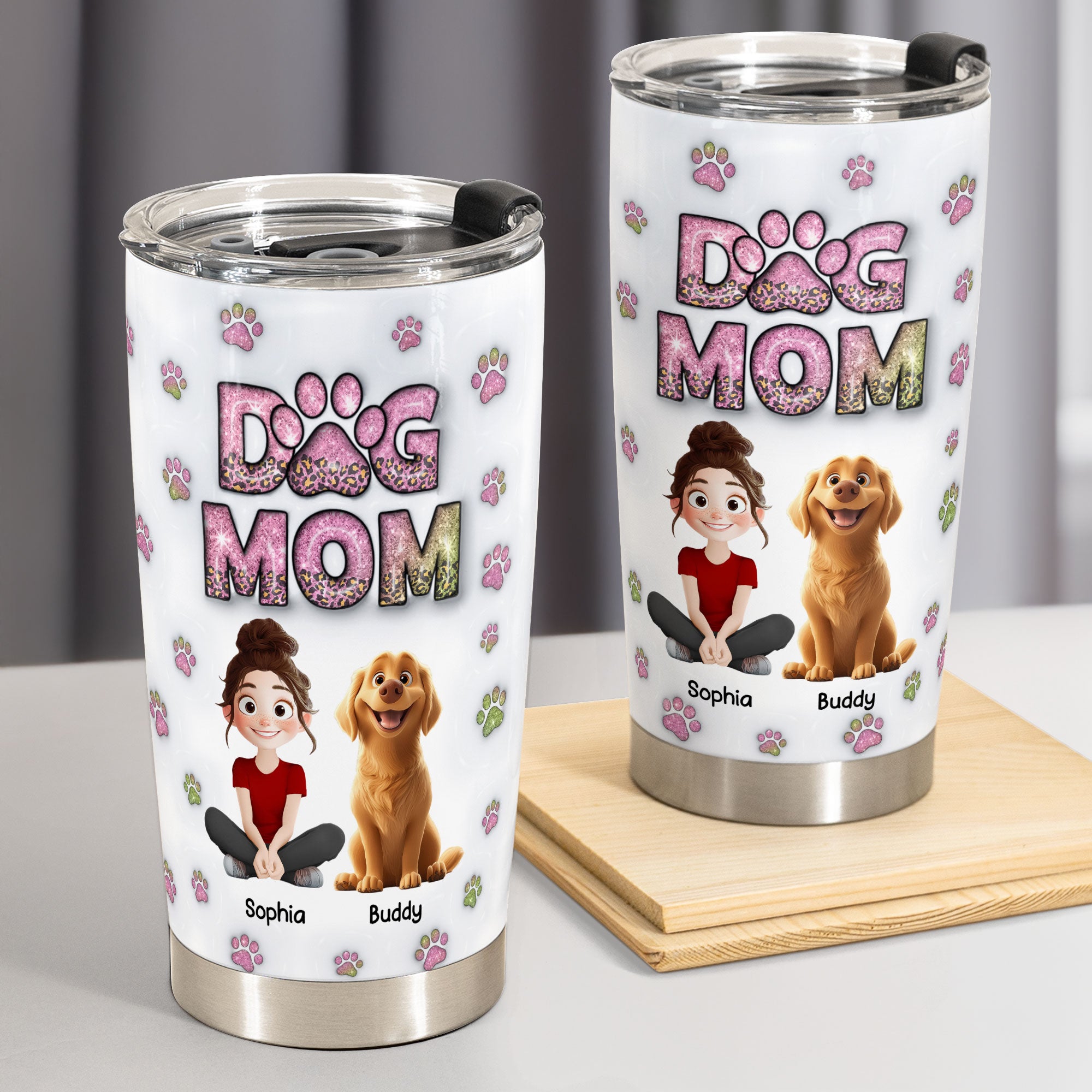 Dog Mom New Cartoon Dog - Personalized Tumbler Cup