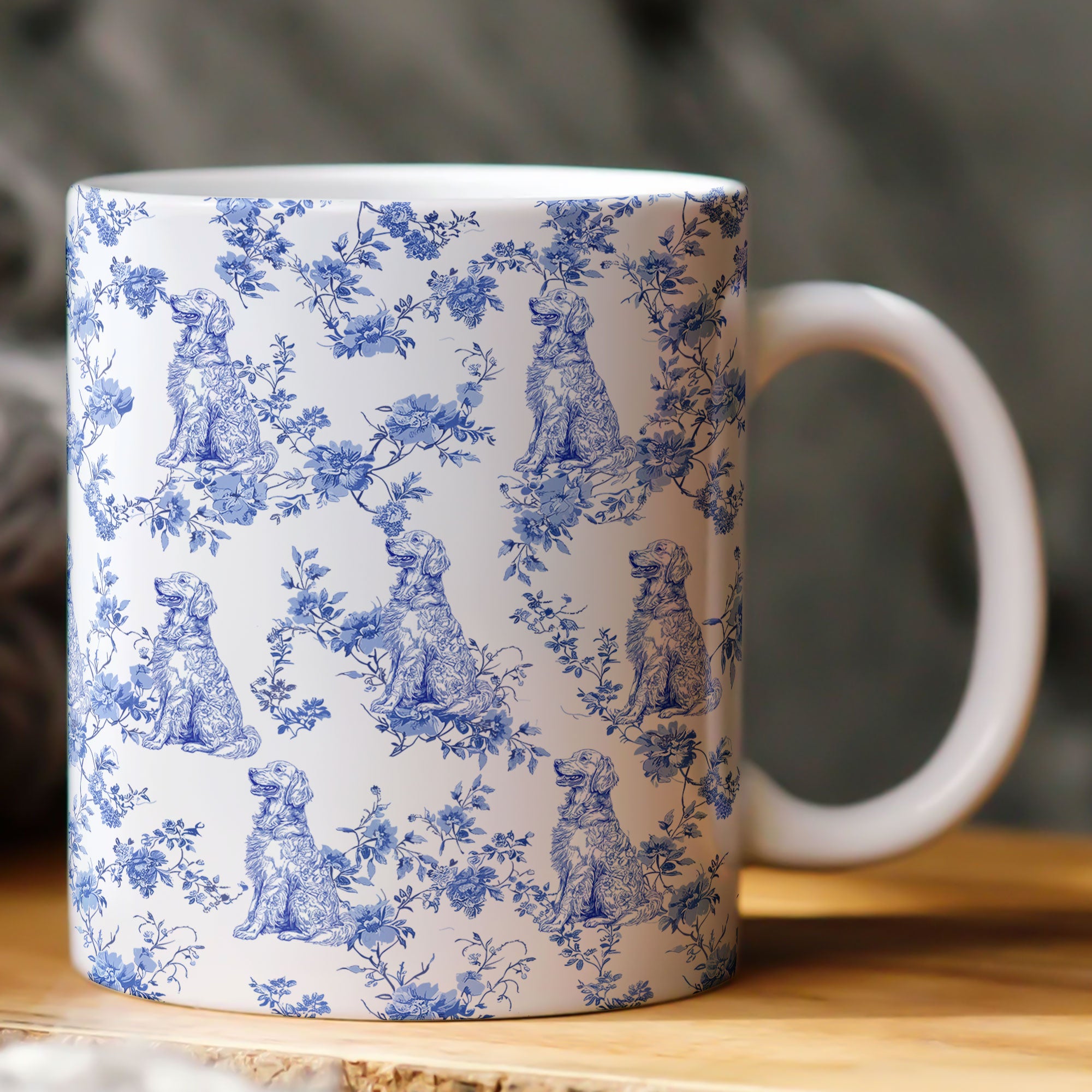 Dog Mom - Toile De Jouy Version - Personalized Mug