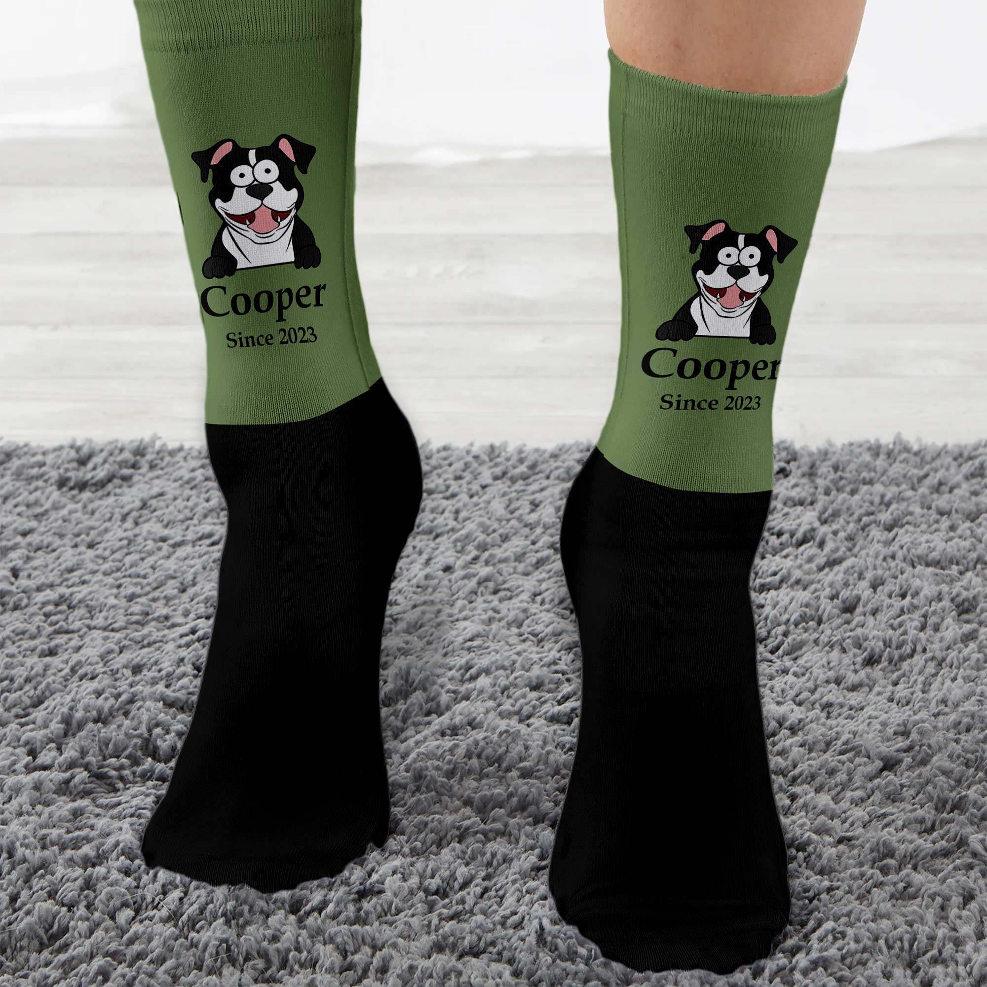 Dog Portrait - Personalized Crew Socks