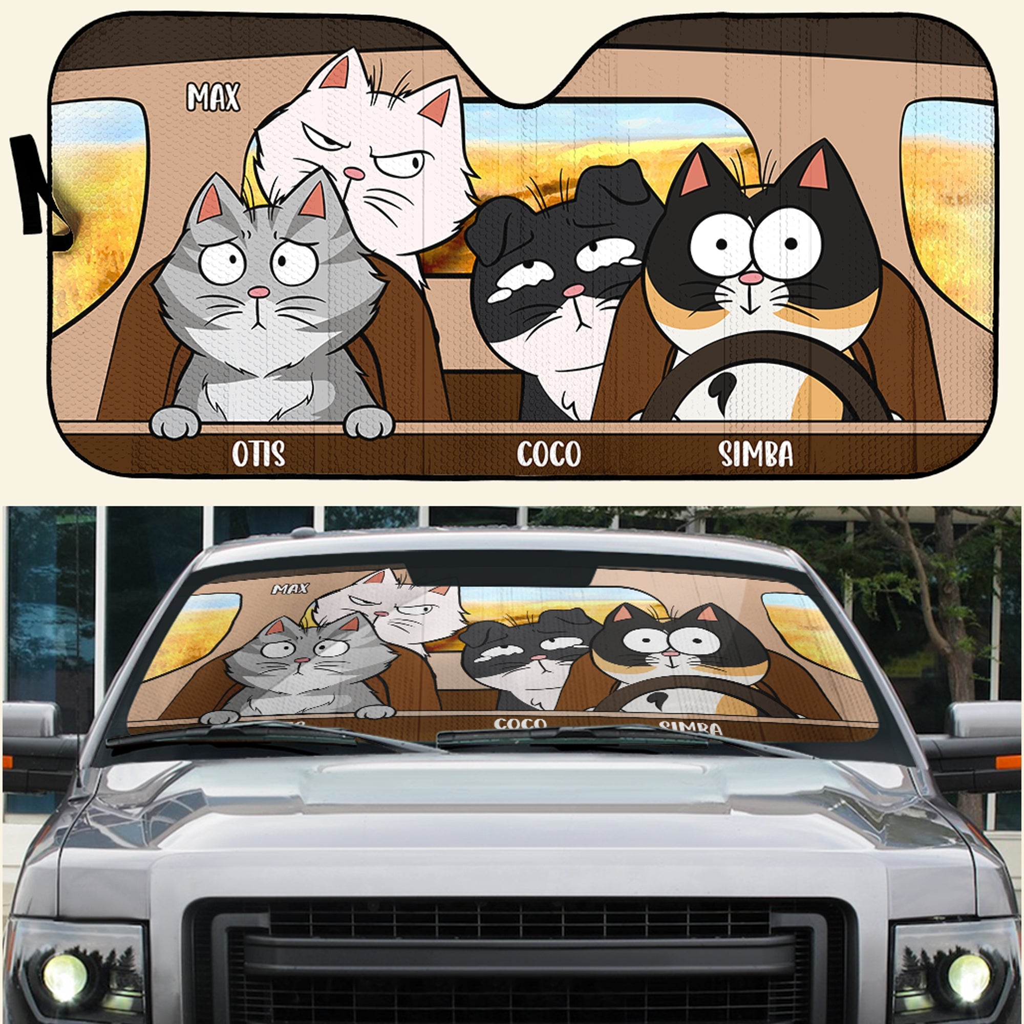 Dogs & Cats - Personalized Car Sun Shade