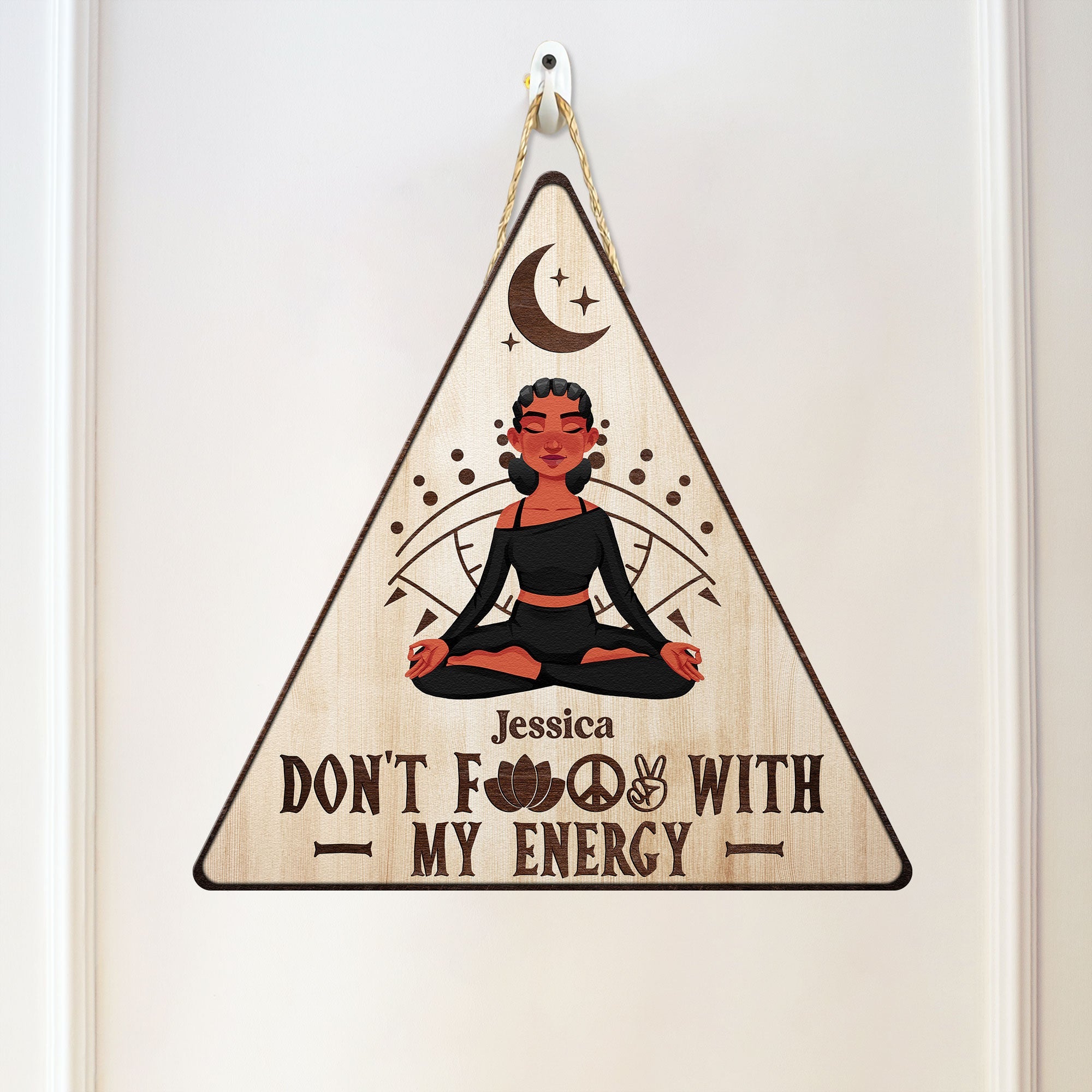 Don't Fuck With My Energy - Personalized Custom Shaped Wood Sign