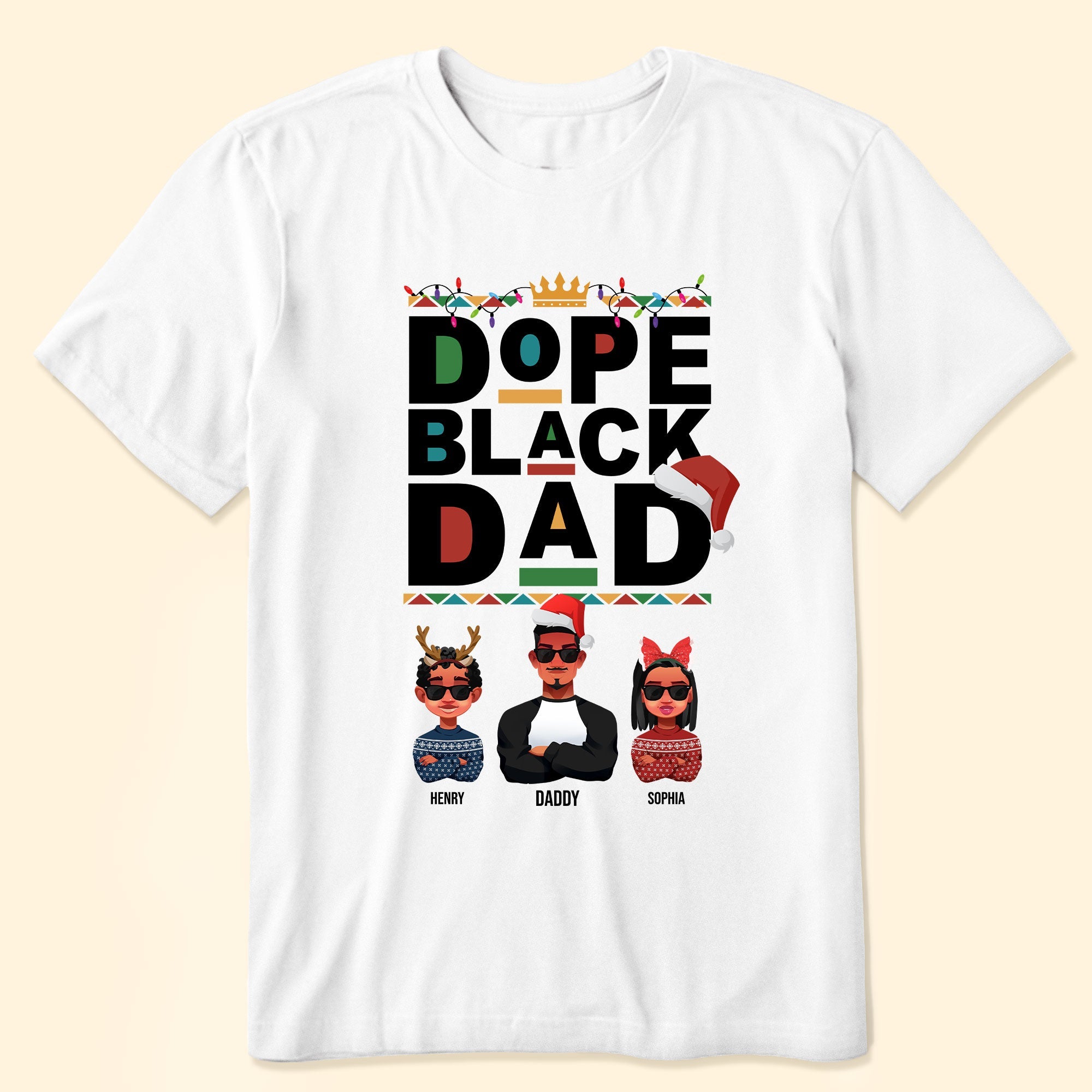 Dope Black Dad (Christmas Version) - Personalized Shirt