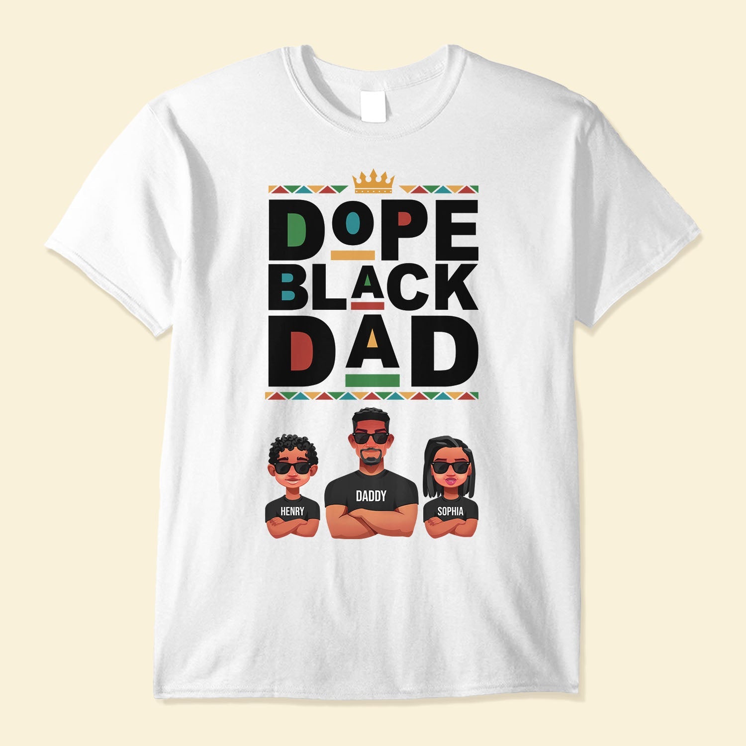 Dope Black Dad - Personalized Shirt Father's Day