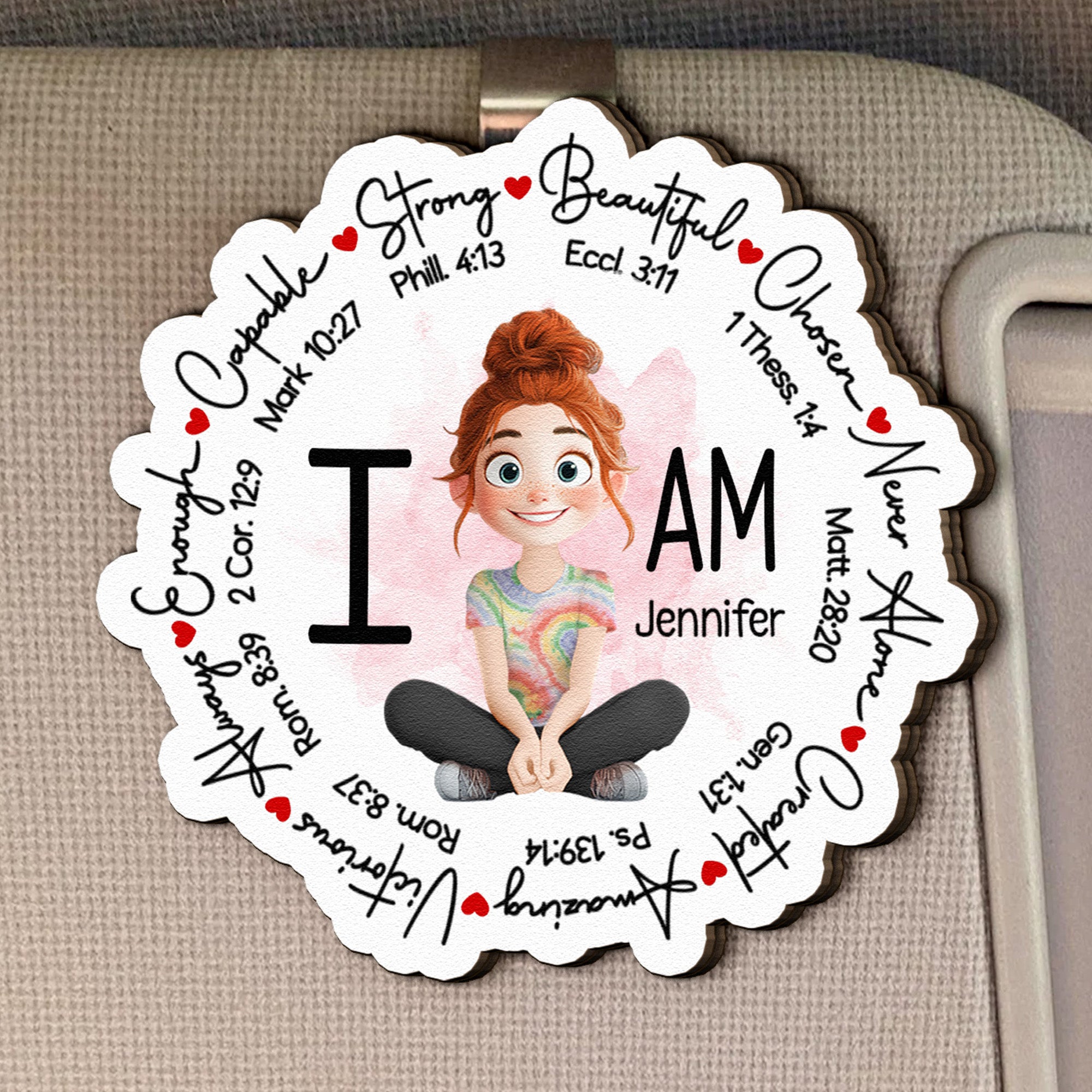 Drive Safe Affirmation - Personalized Wooden Car Visor Clip