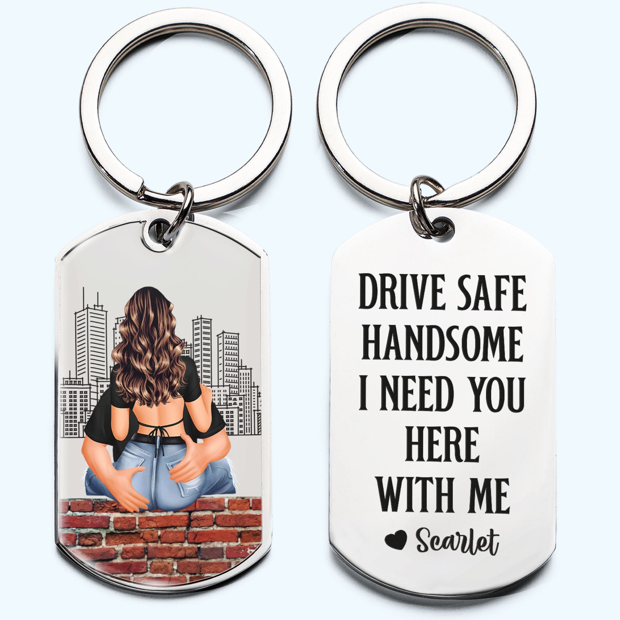 Drive Safe - Personalized Stainless Steel Keychain - Anniversary Gifts For Men, Husband, Him, Boyfriend