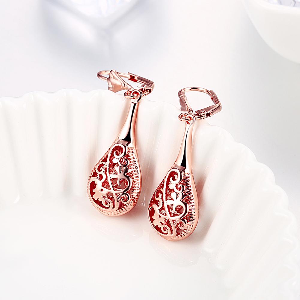RoseGoldtone-Gold Plated Bohemian Laser Cut Drop Earrings, Earring, Riakoob Jewelry, Riakoob Jewelry  jewelryjewelry deals, swarovski crystal jewelry, groupon jewelry,, jewelry for mom,