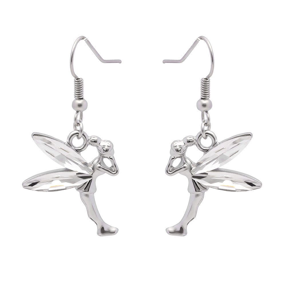 UFOORO Fairy Earrings for Women Cute Pixie Wing Stud Earrings Delicate Fantasy Jewelry Gift