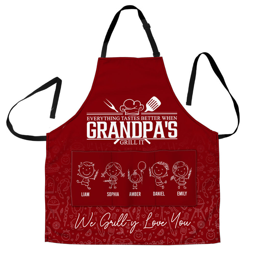 Everything Tastes Better When Grandpa's Grill It - Personalized Apron