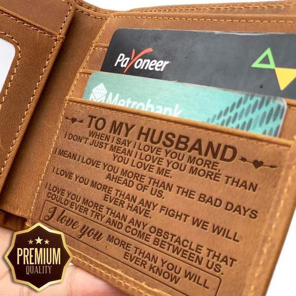 LEATHER WALLET TO MY HUSBAND-A Loves Gift
