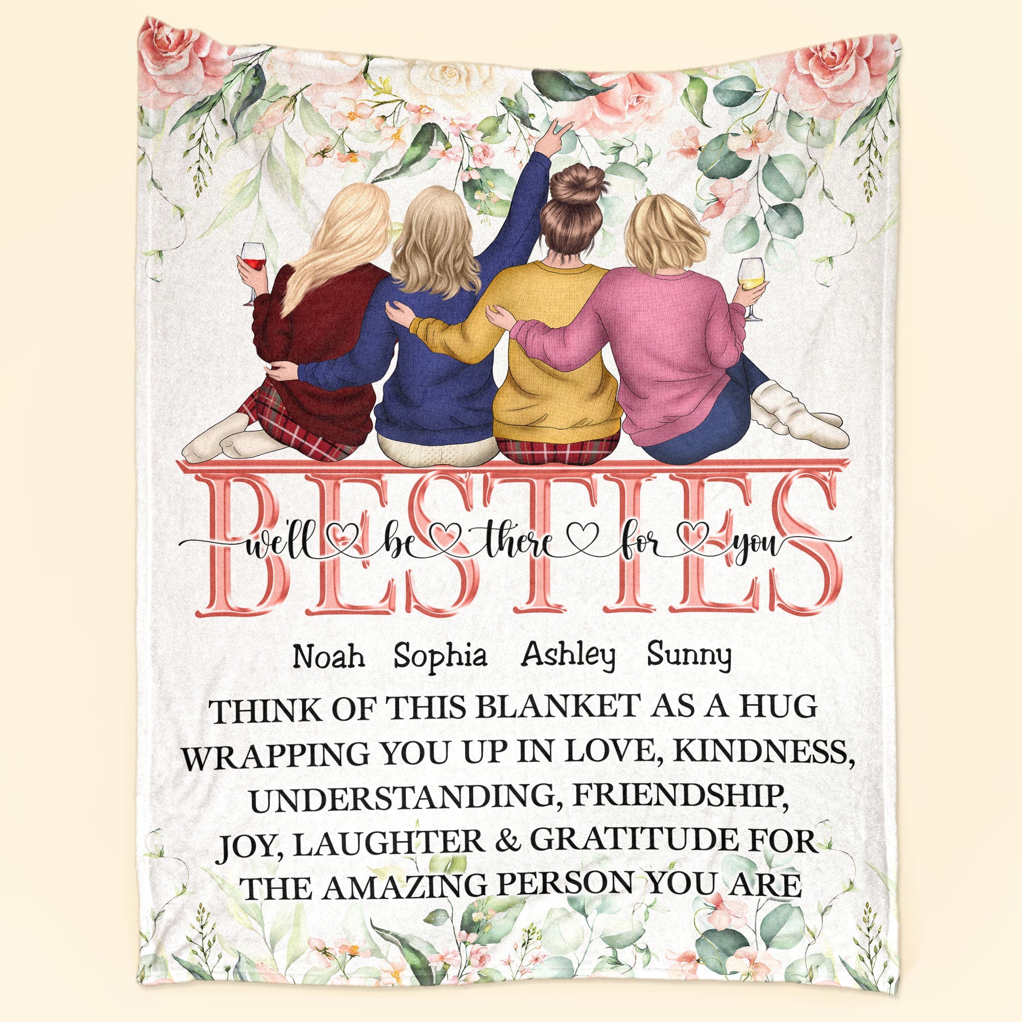 Think Of This Blanket As A Hug - Personalized Blanket - Birthday, Friendship Day Gift For Friend, Besties, Bff
