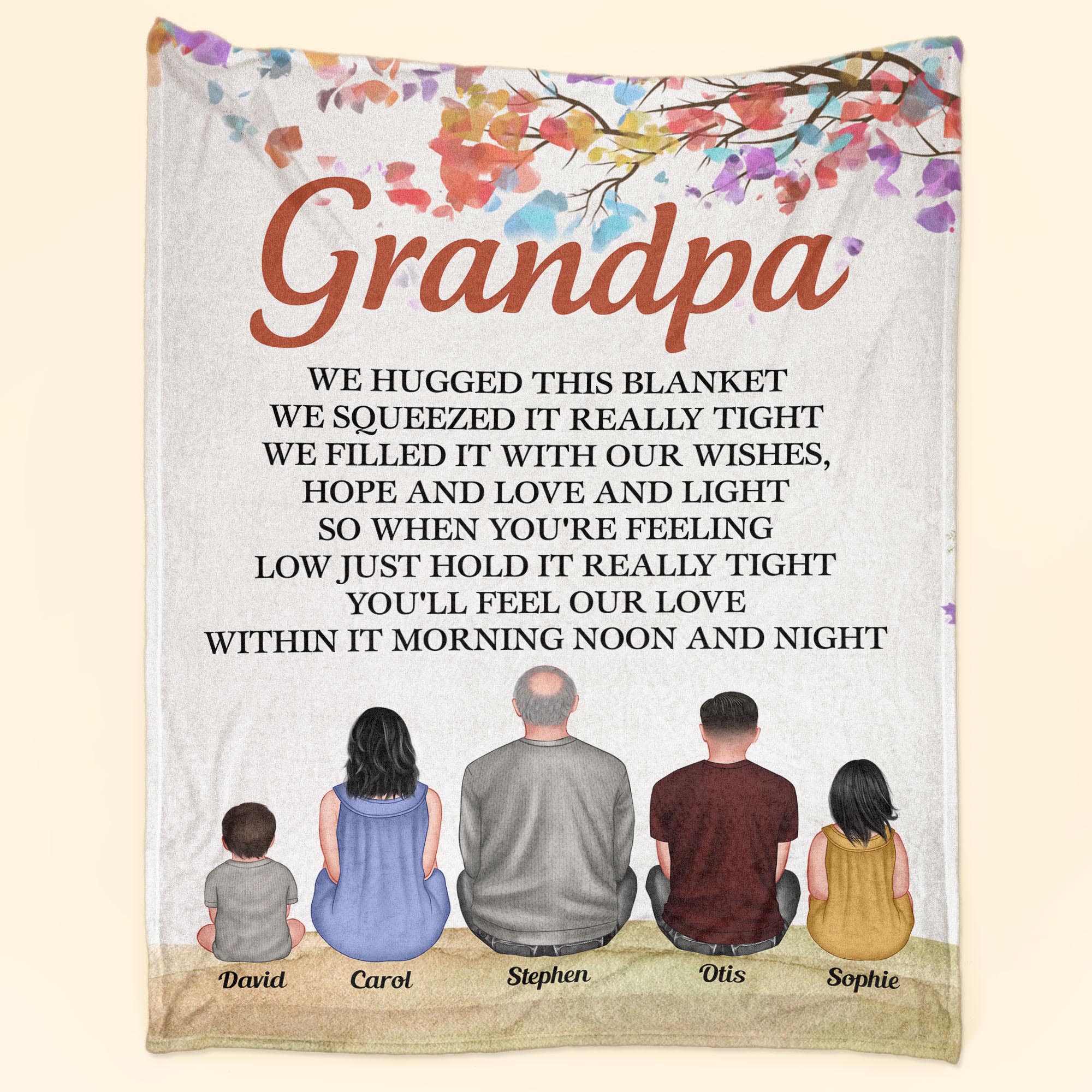 Grandpa, Hug This Blanket To Feel Our Love In It - Personalized Blanket