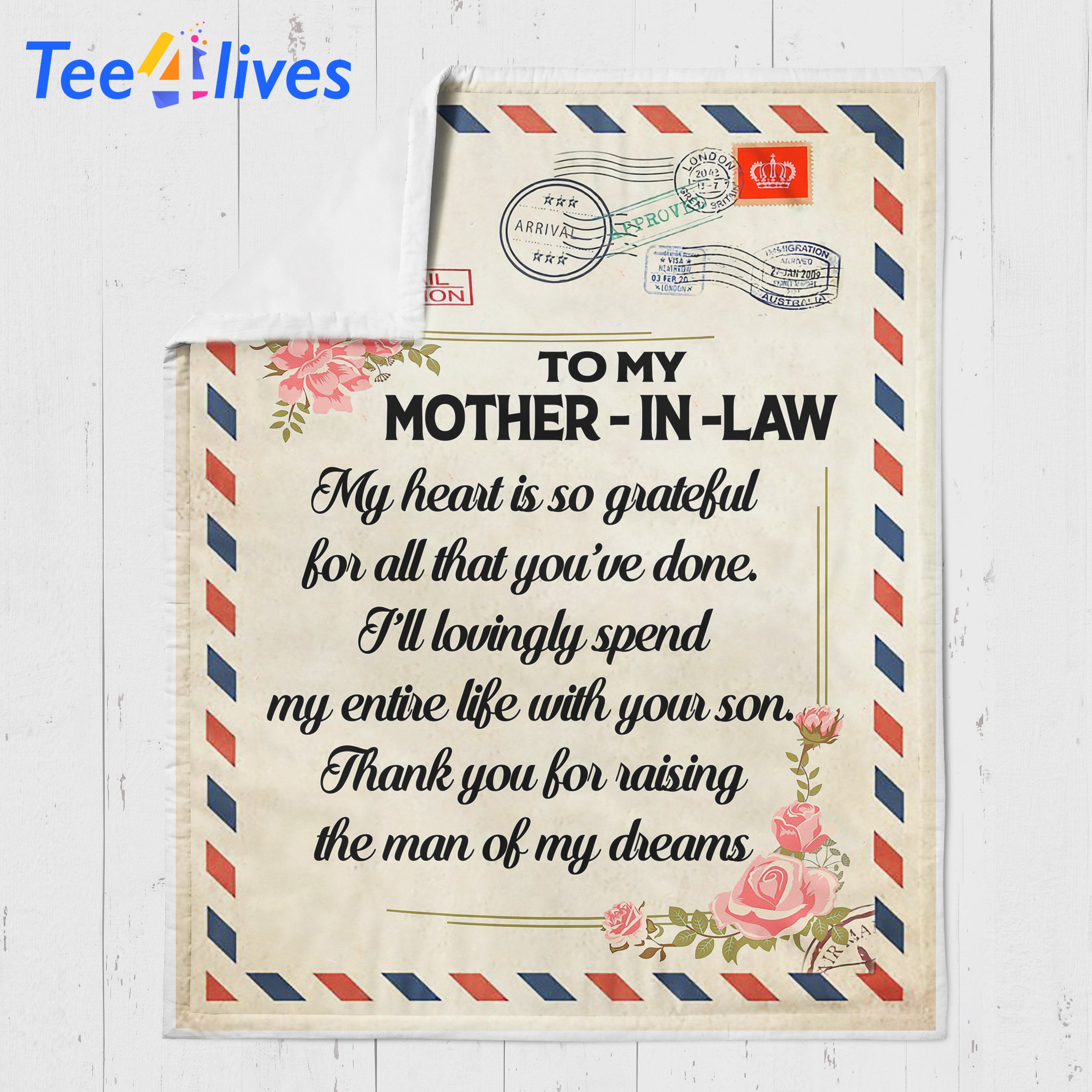 Custom Blanket Personalized Name Letter To My Mother-in-law Blanket - Gift for Mother-in-law-A Loves Gift