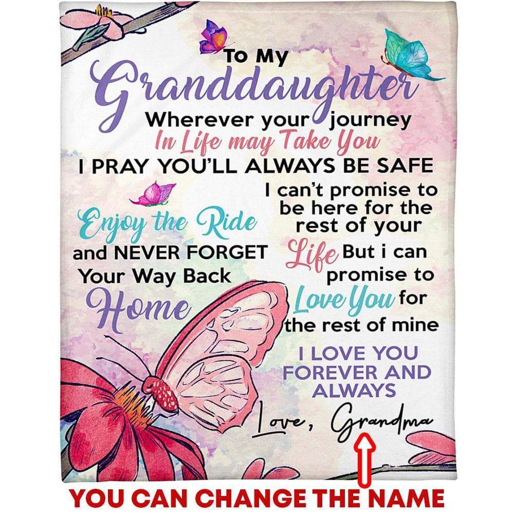 Custom Blanket To My Granddaughter Personalized Name Blankets - Fleece Blanket-A Loves Gift