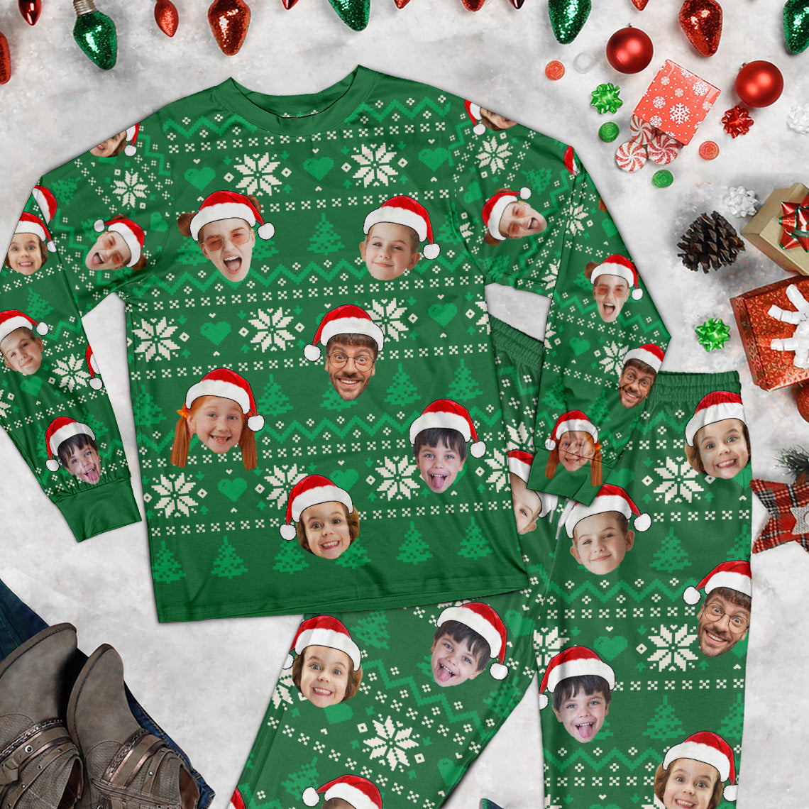 Face Family Ugly Pajamas - Personalized Photo Pajama Set