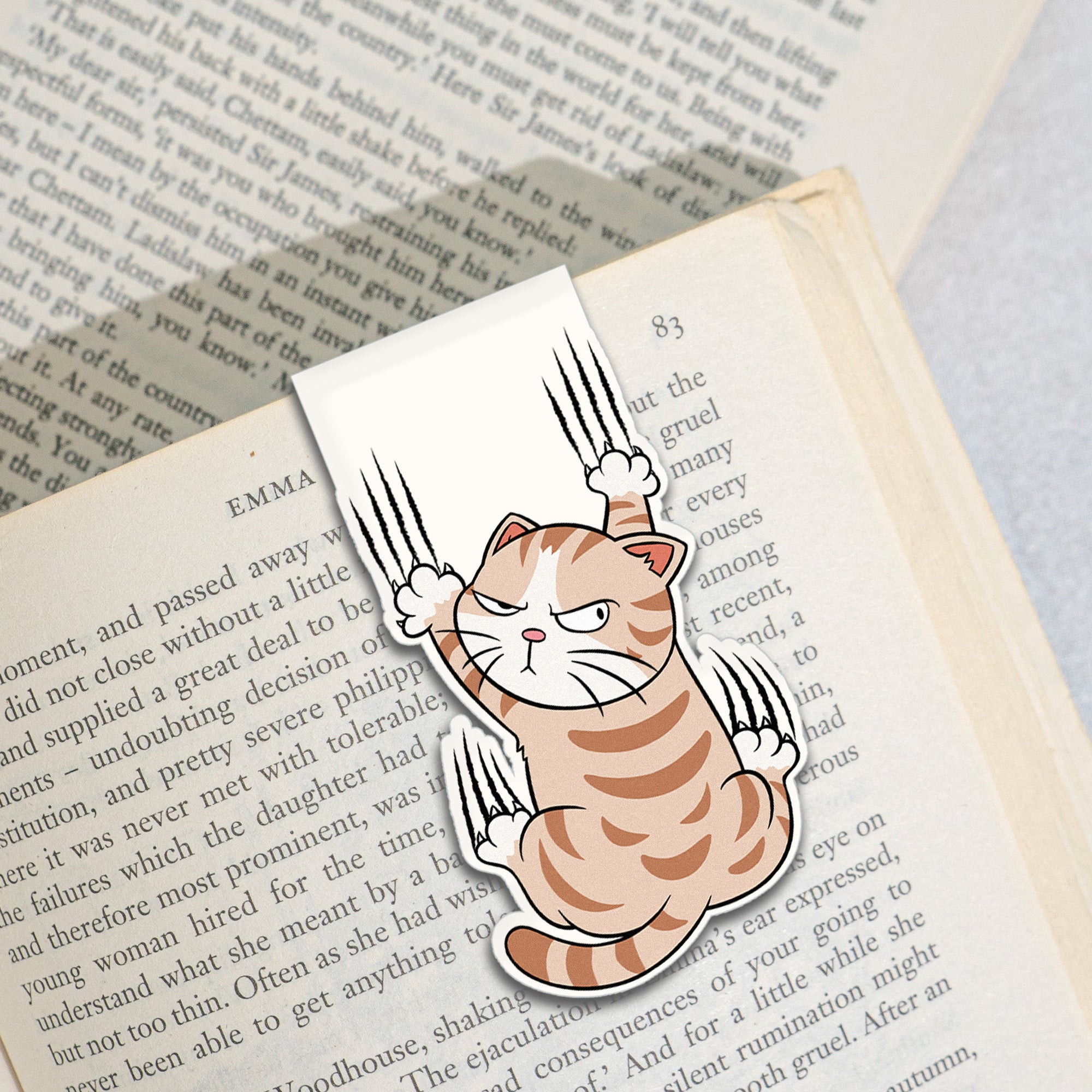 Falling Cat - Personalized Magnetic Bookmark