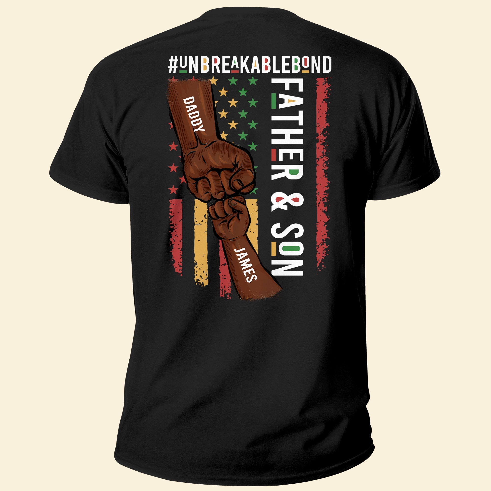 Father & Son #Unbreakablebond - Personalized Back Printed Shirt
