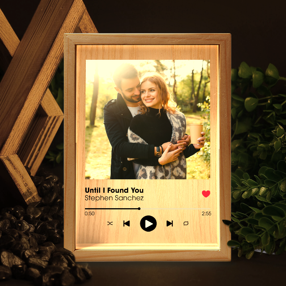 Favorite Song Title - Personalized Photo Frame Light Box - Anniversary Gifts For Her, Him