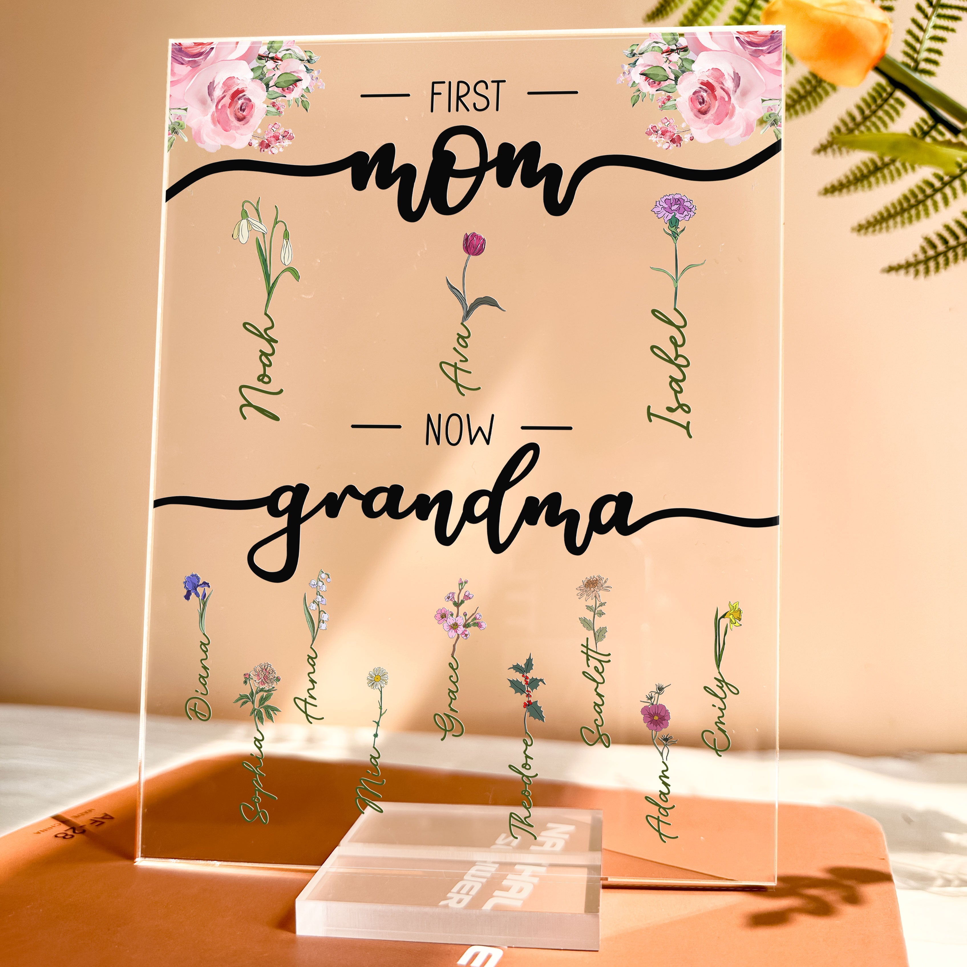 First Mom Now Grandma - Personalized Acrylic Plaque