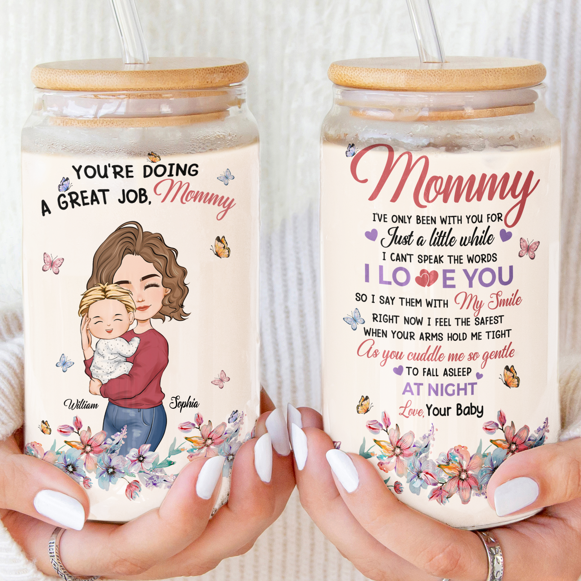 First Mother's Day Gift To Mommy Great Job - Personalized Clear Glass Cup