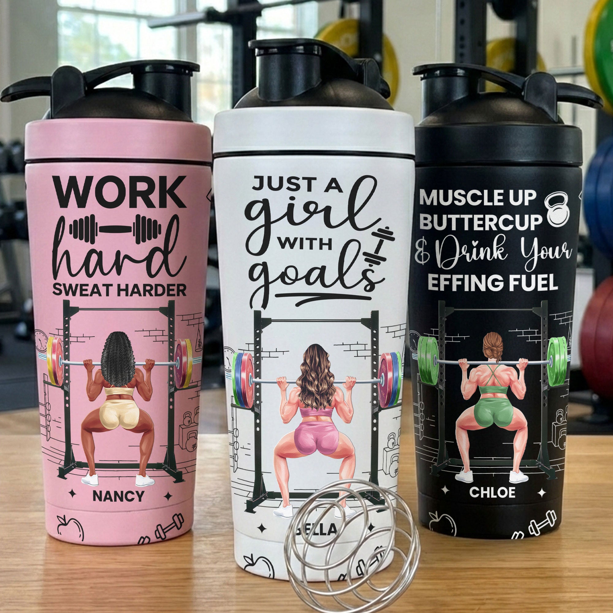 Fitness Workout Gym Motivational Gifts For Team, Her - Personalized Protein Shaker