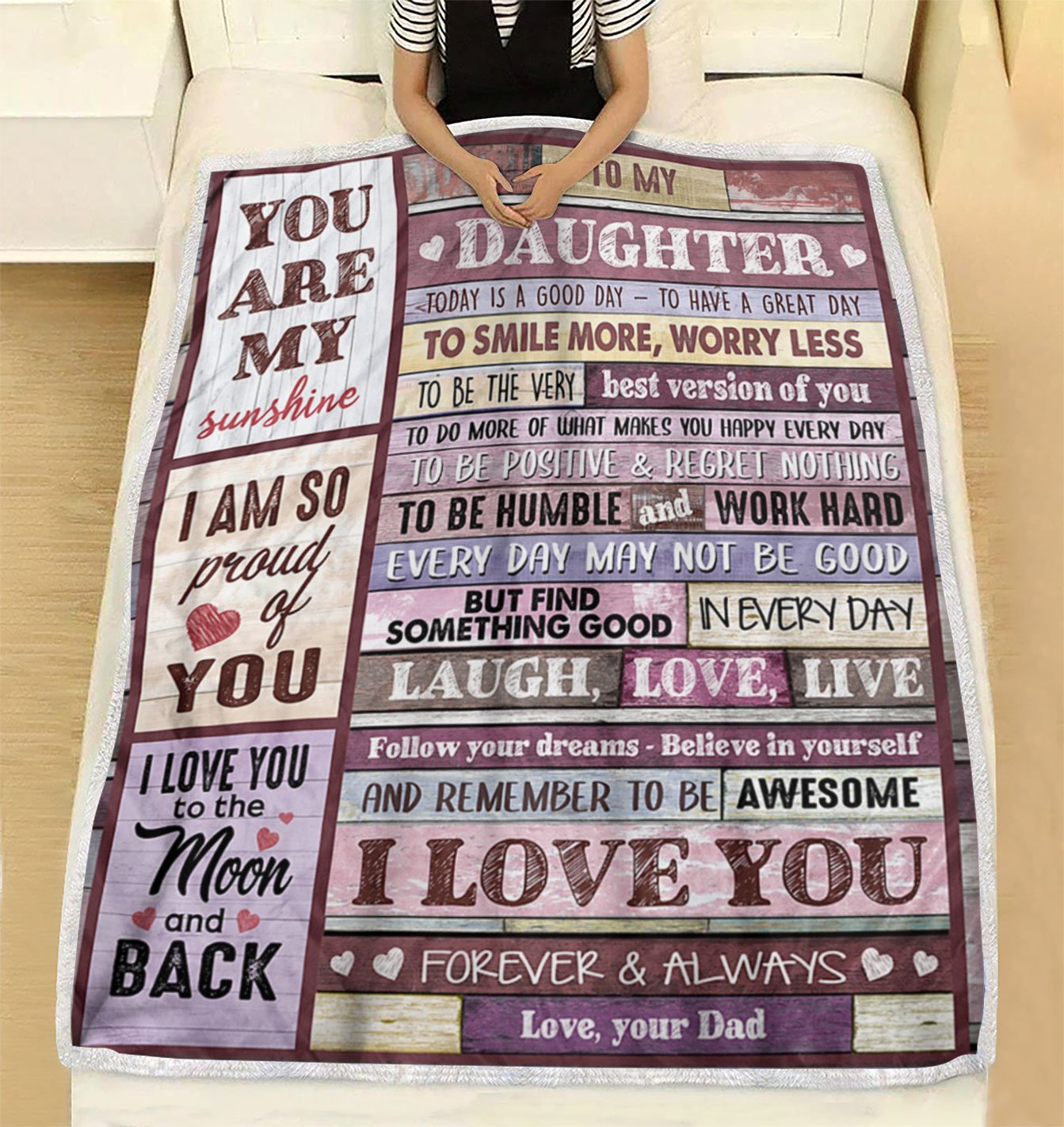 Custom Blanket To My Daughter Blanket - Gift for Daughter - Fleece Blanket-A Loves Gift