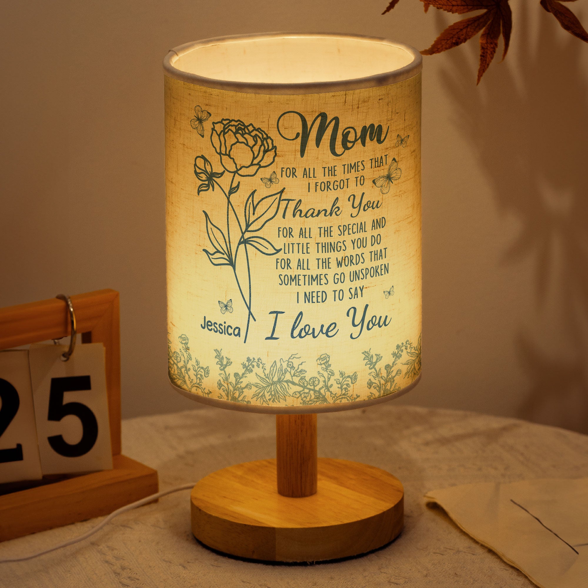 For All The Times That I Forgot To Thank You - Personalized Fabric Lamp